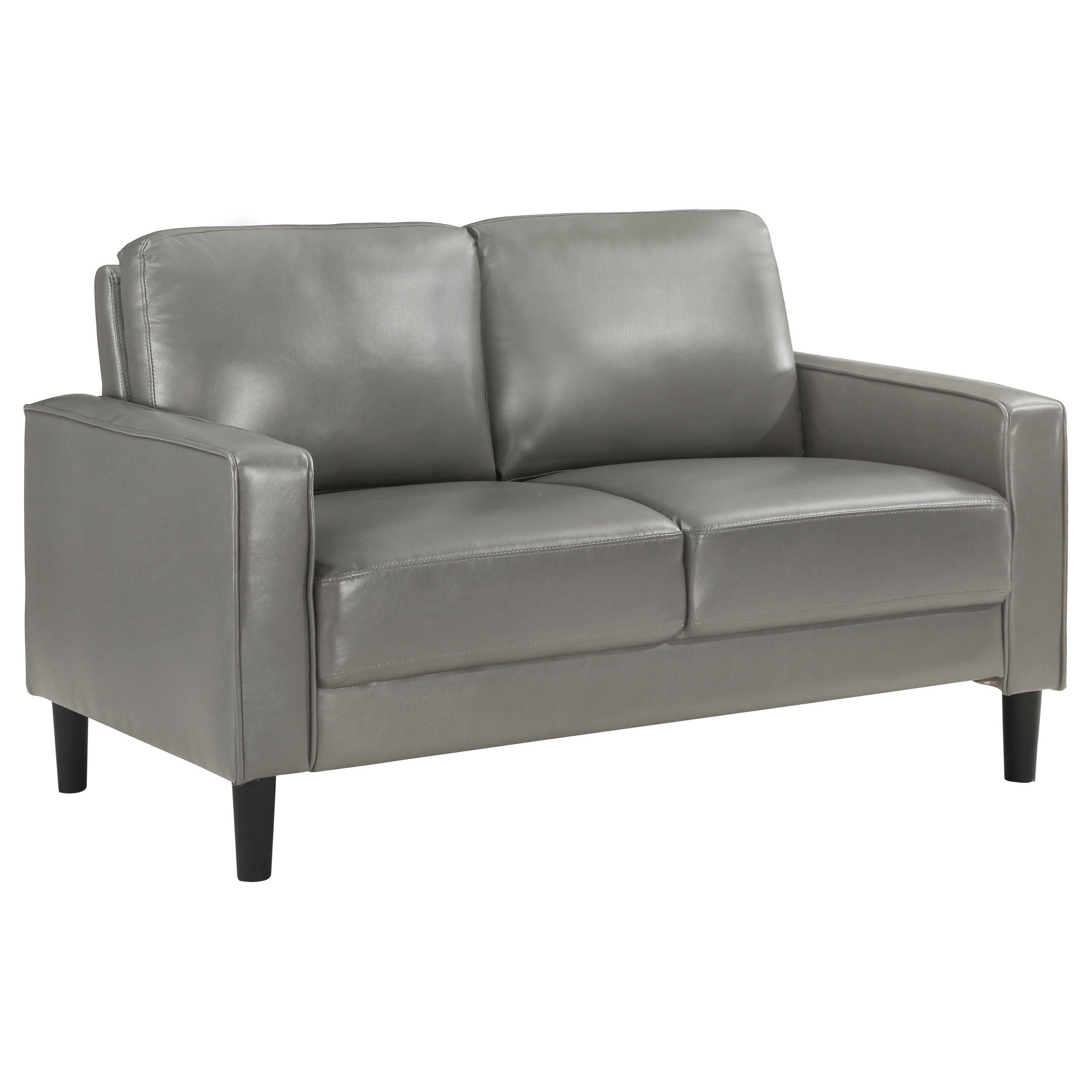 Ruth Upholstered Track Arm Loveseat Black