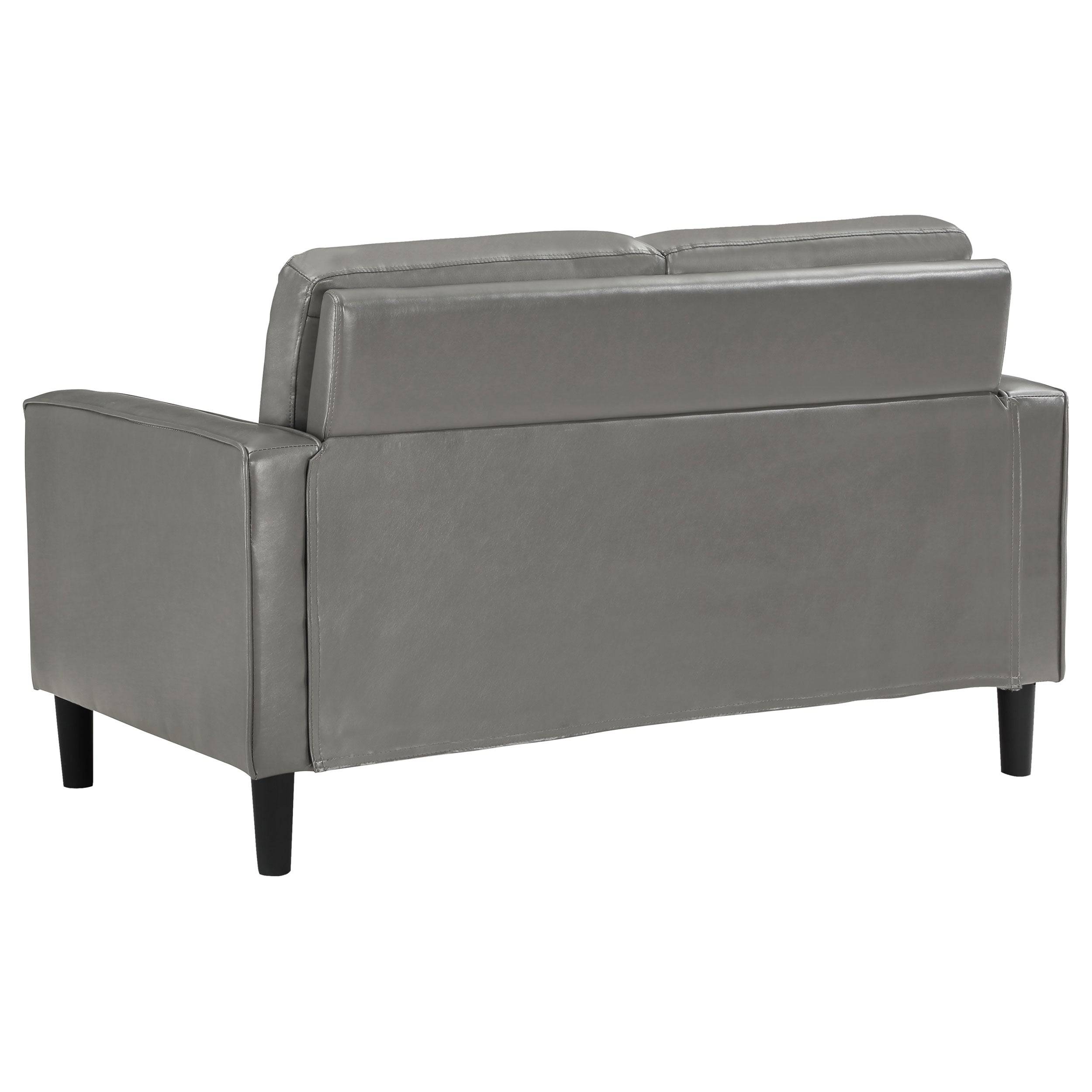 Ruth Upholstered Track Arm Loveseat Black