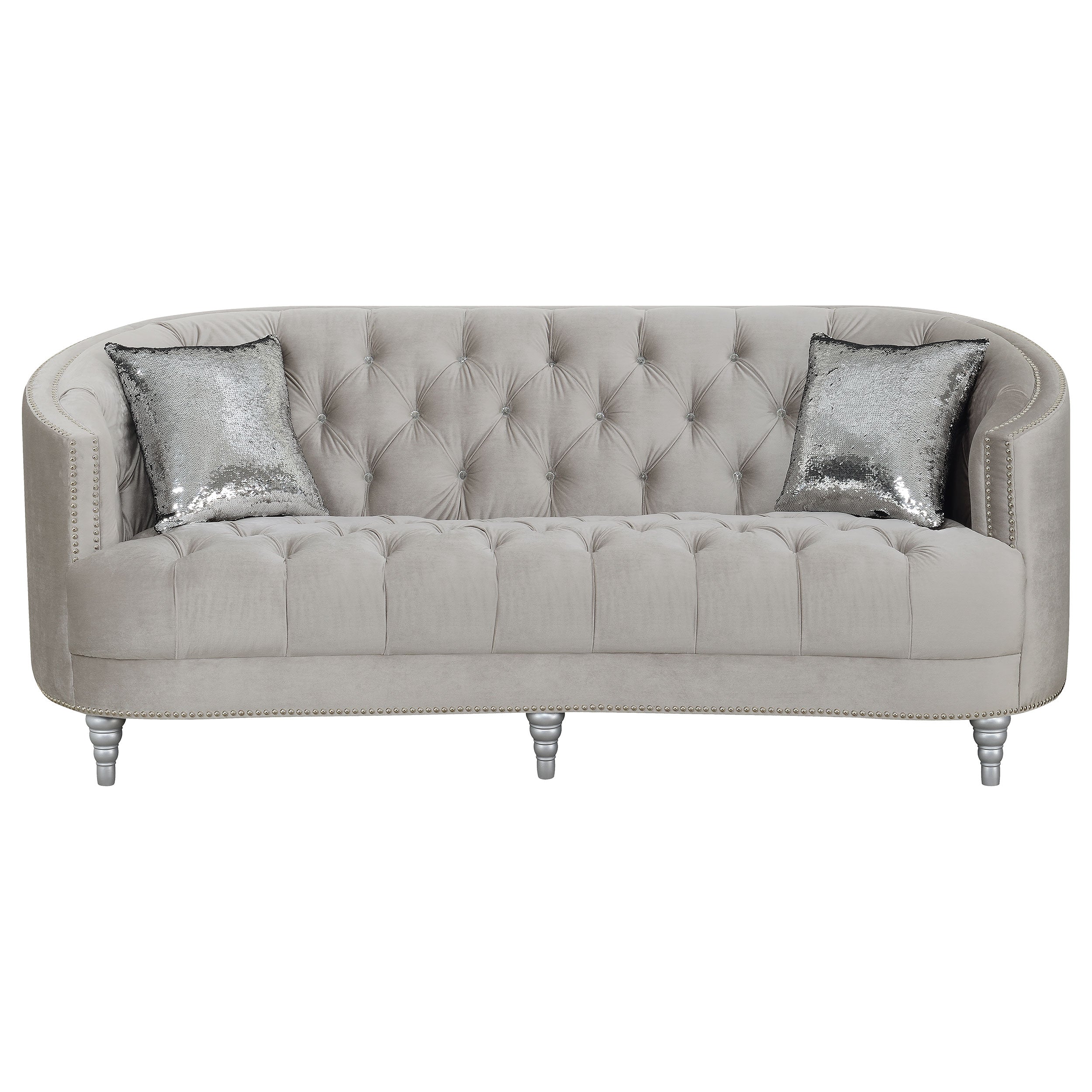 Avonlea Upholstered Sloped Arm Sofa Grey Fabric