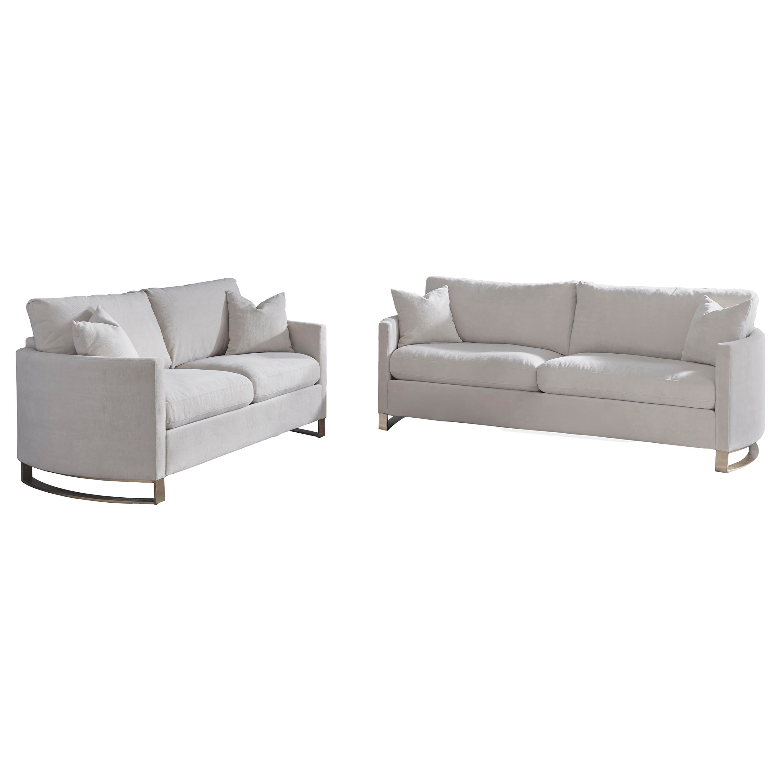 Corliss  Upholstered Arched Arm Sofa Set Beige
