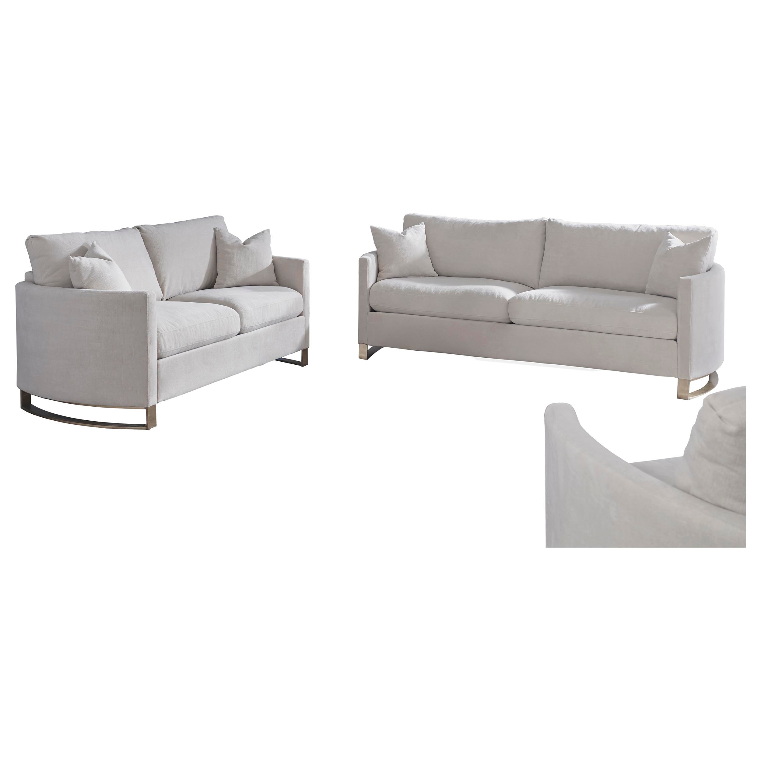 Corliss  Upholstered Arched Arm Sofa Set Beige