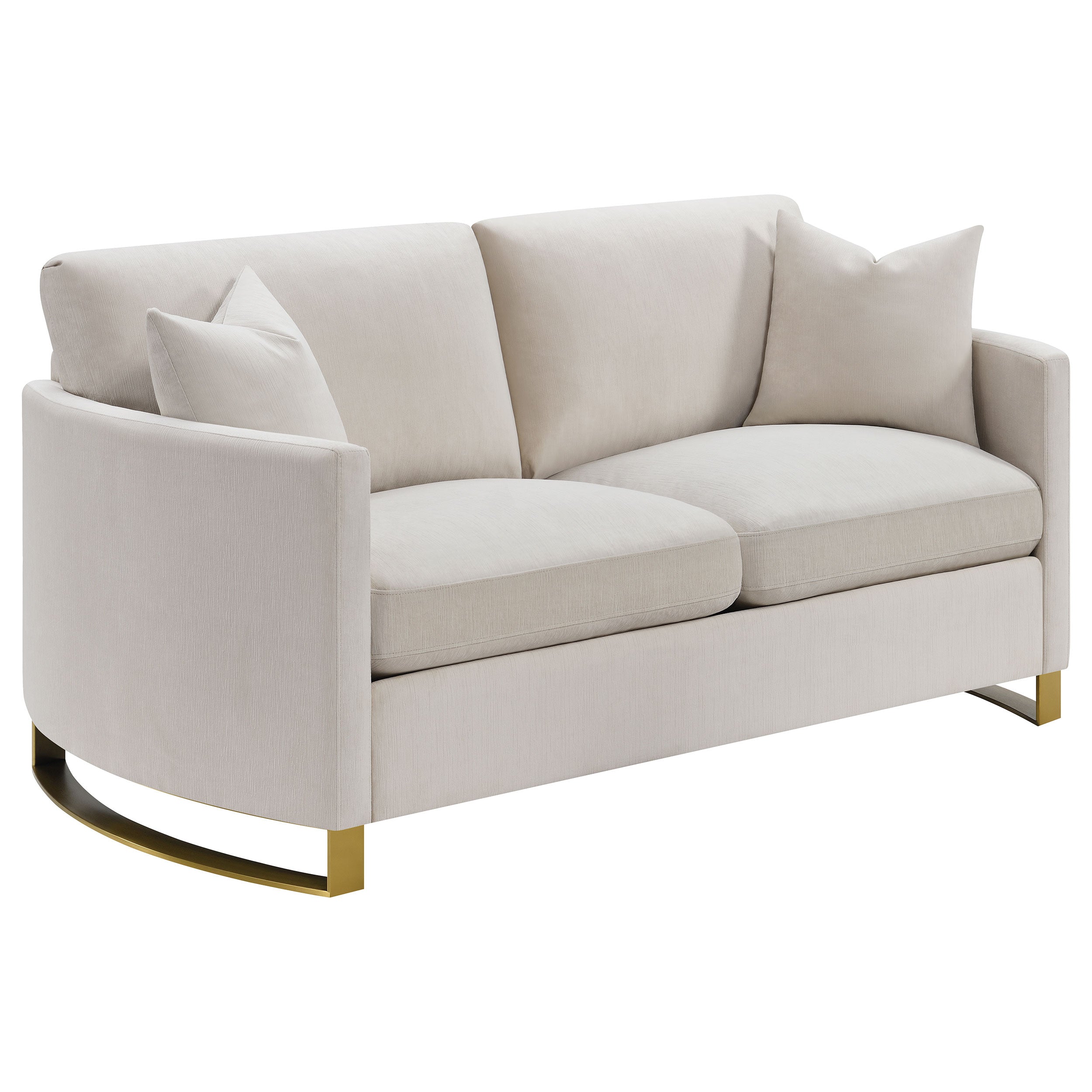 Corliss  Upholstered Arched Arm Sofa Set Beige