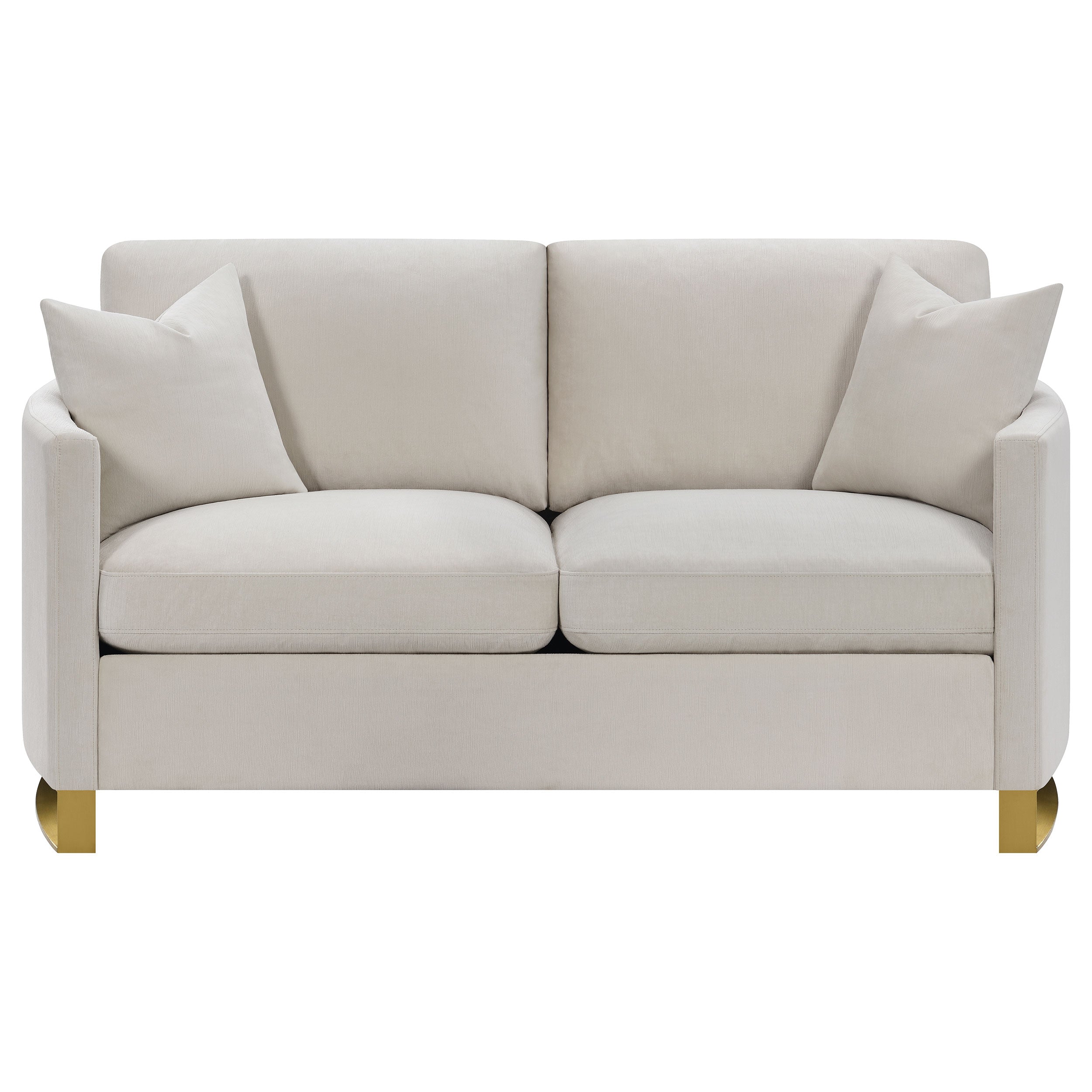 Corliss  Upholstered Arched Arm Sofa Set Beige