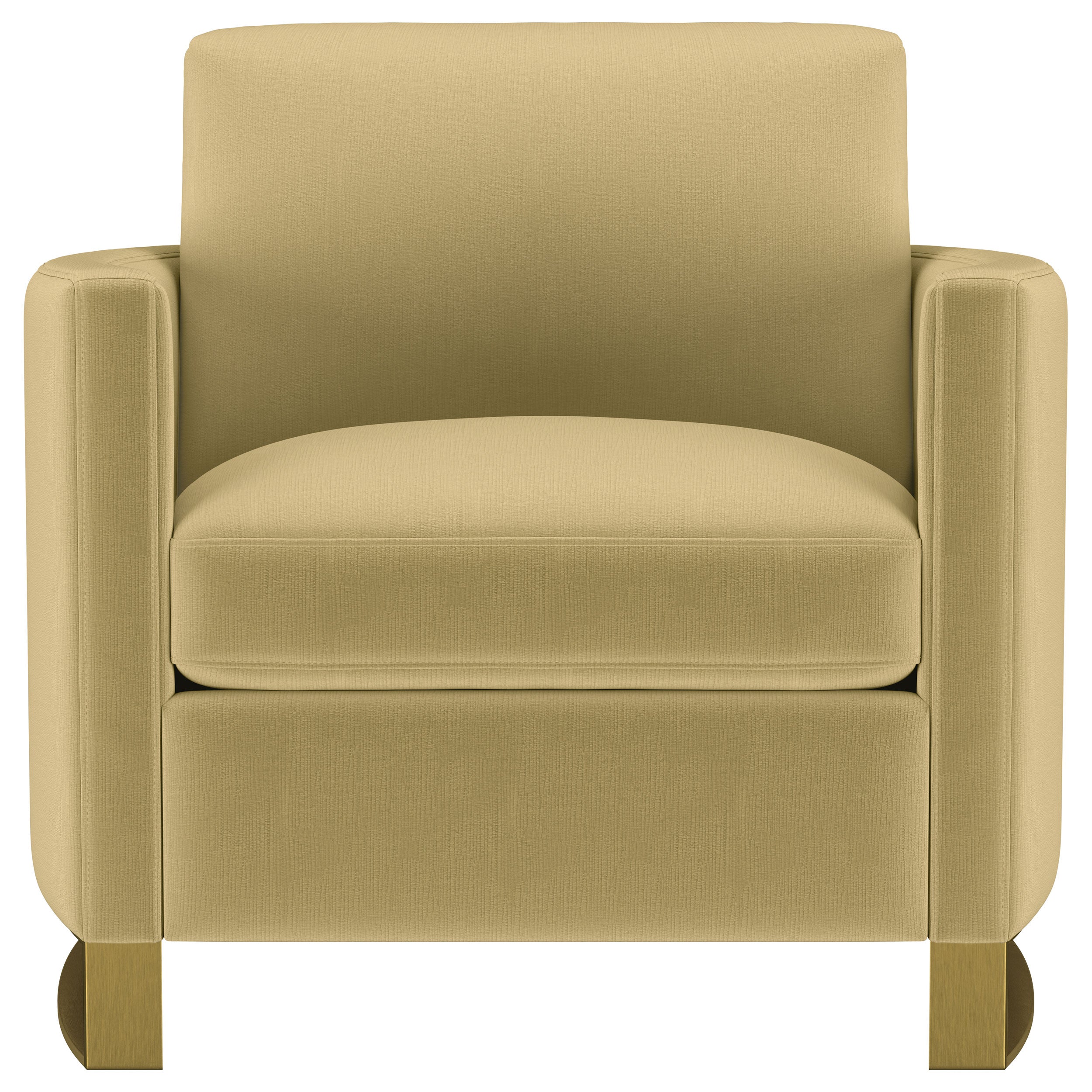 Corliss Upholstered Curved Track Arm Chair Camel
