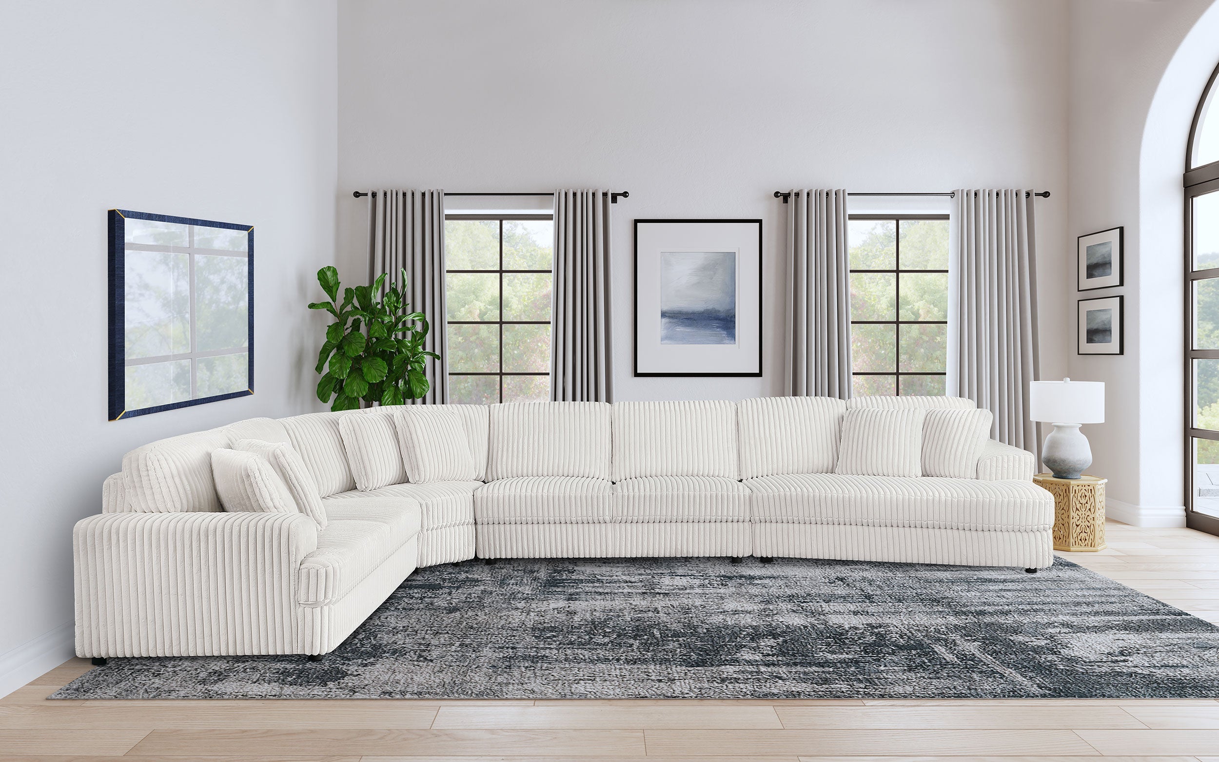 Emberson Upholstered Modular Sectional Sofa Ivory