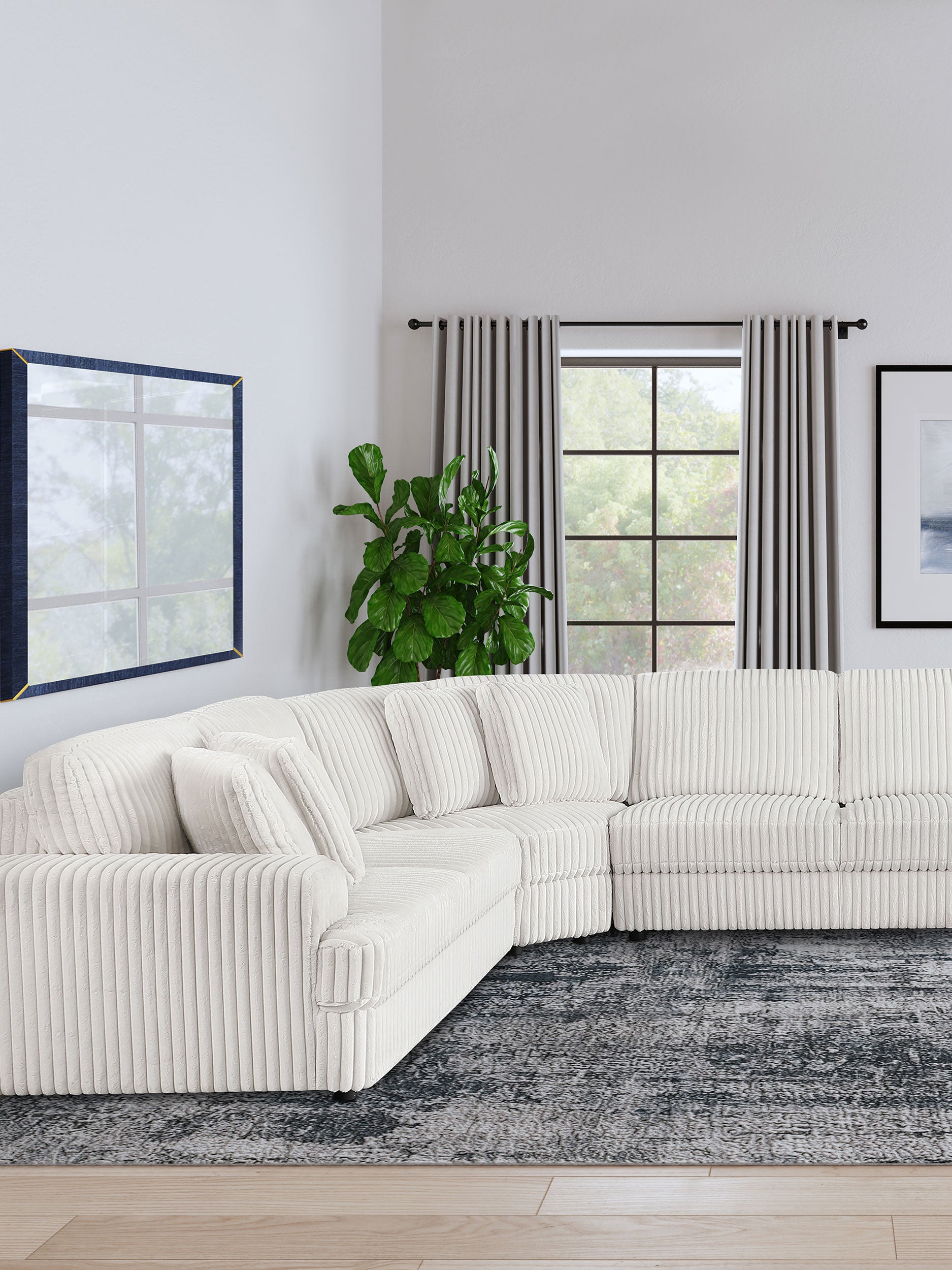 Emberson Upholstered Sectional Ivory