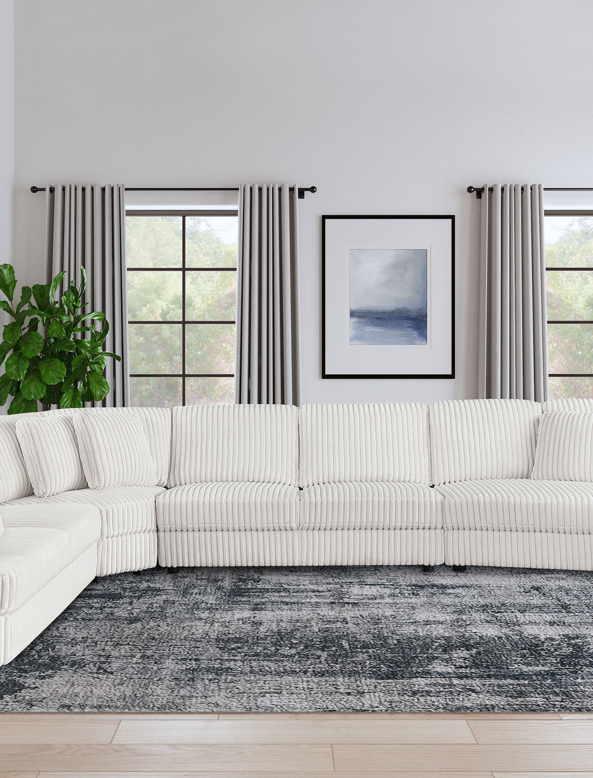 Emberson Upholstered Sectional Ivory