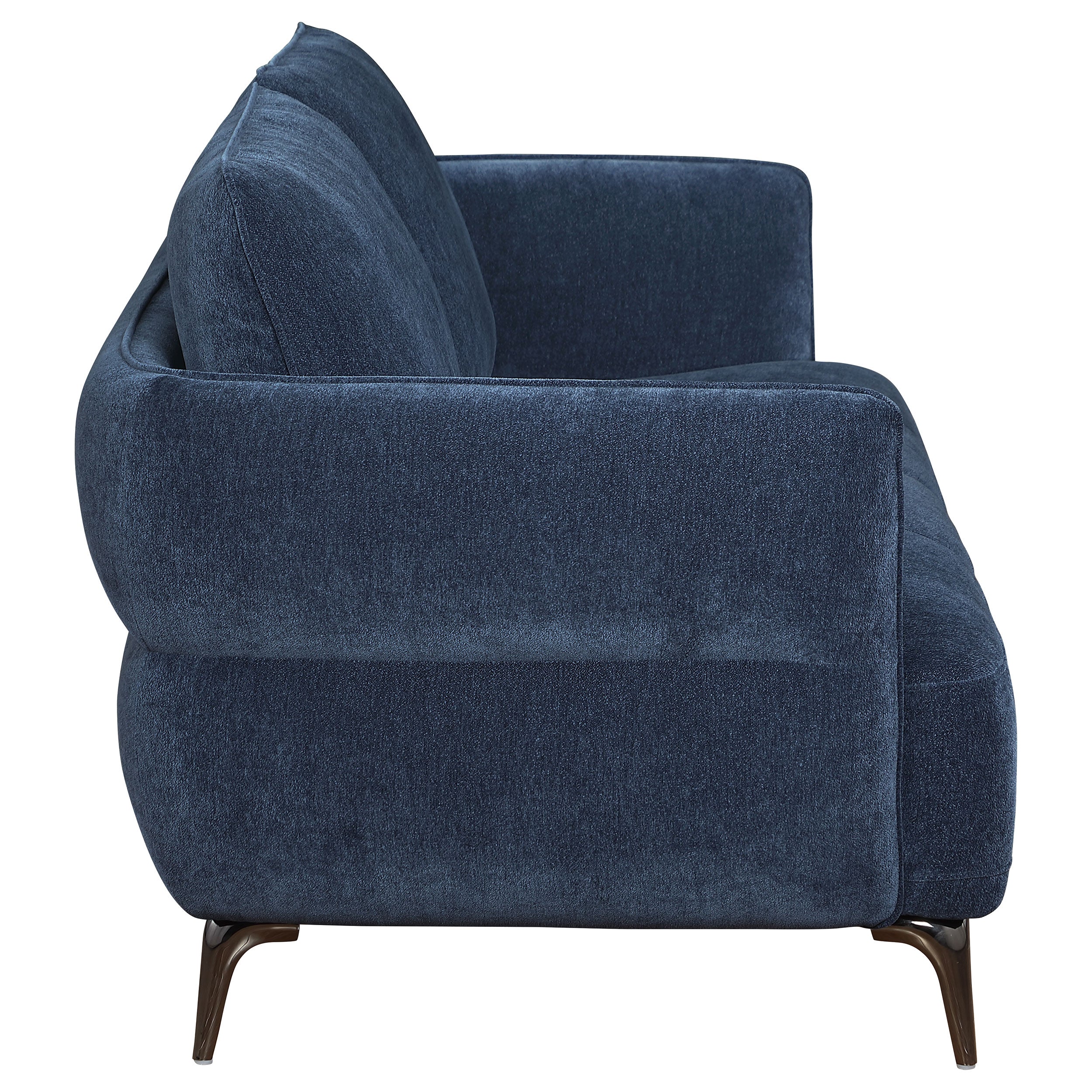Lively  Chenille Upholstered Sofa Set Blue