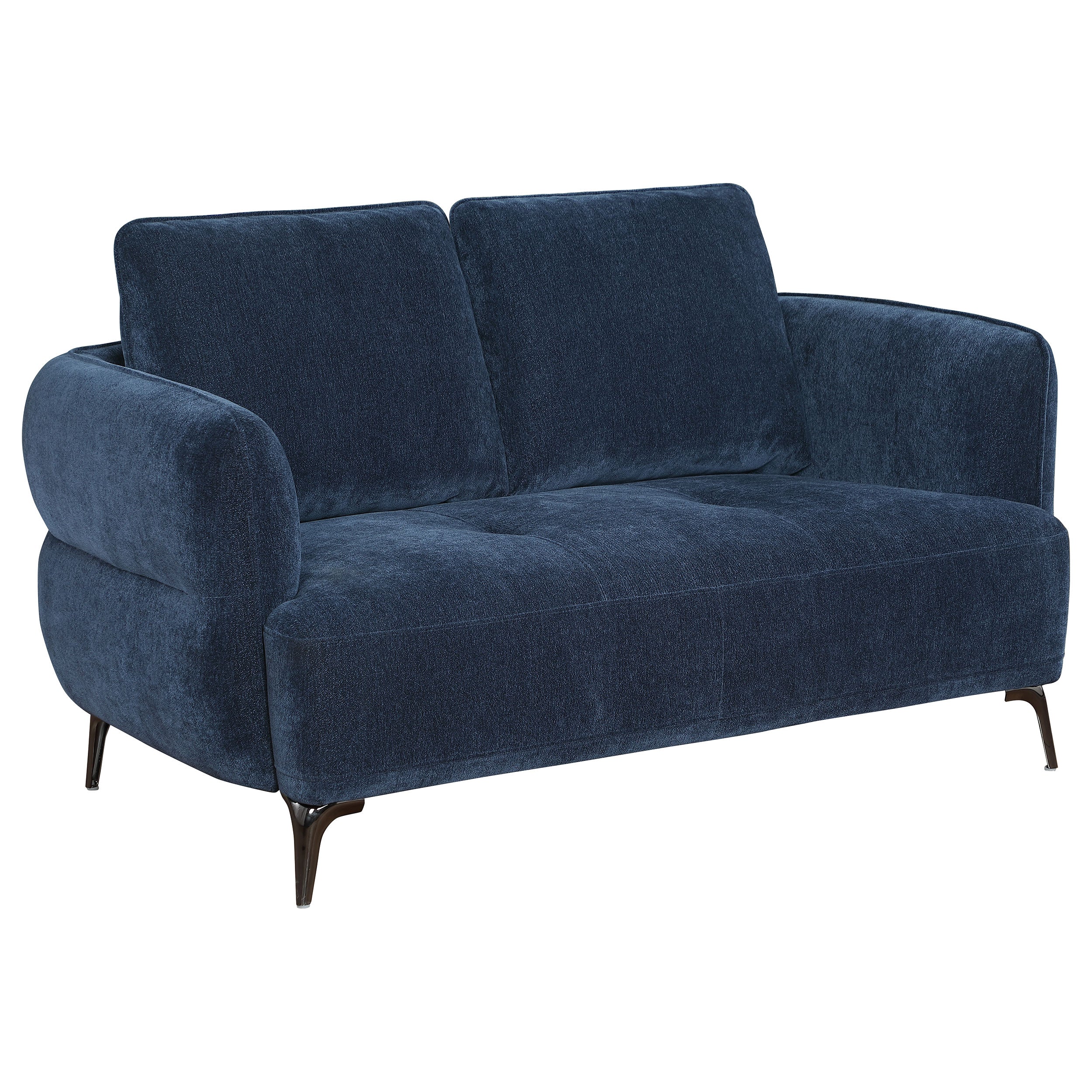 Lively  Chenille Upholstered Sofa Set Blue