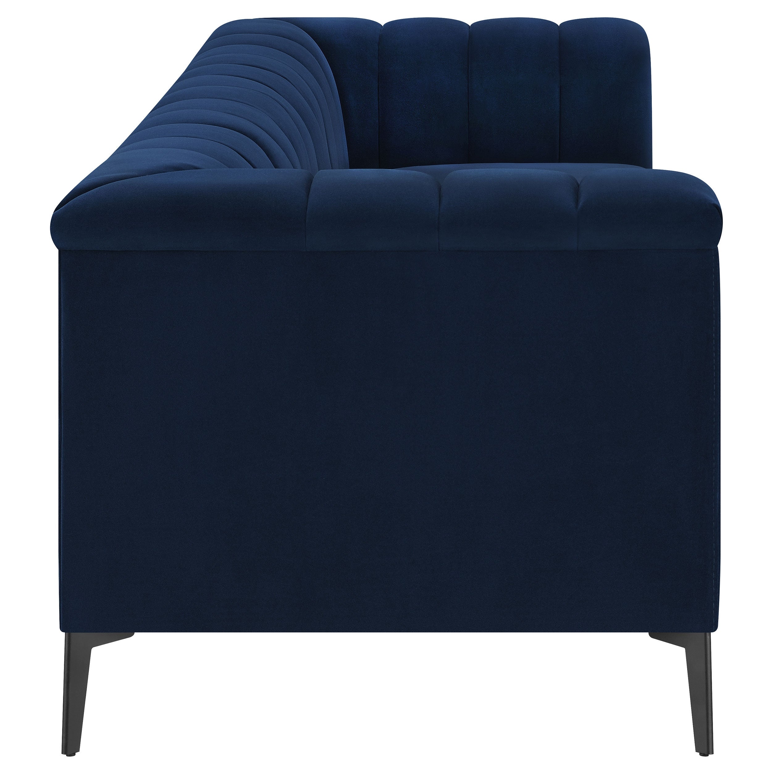 Chalet  Upholstered Tuxedo Arm Tufted Sofa Set Blue