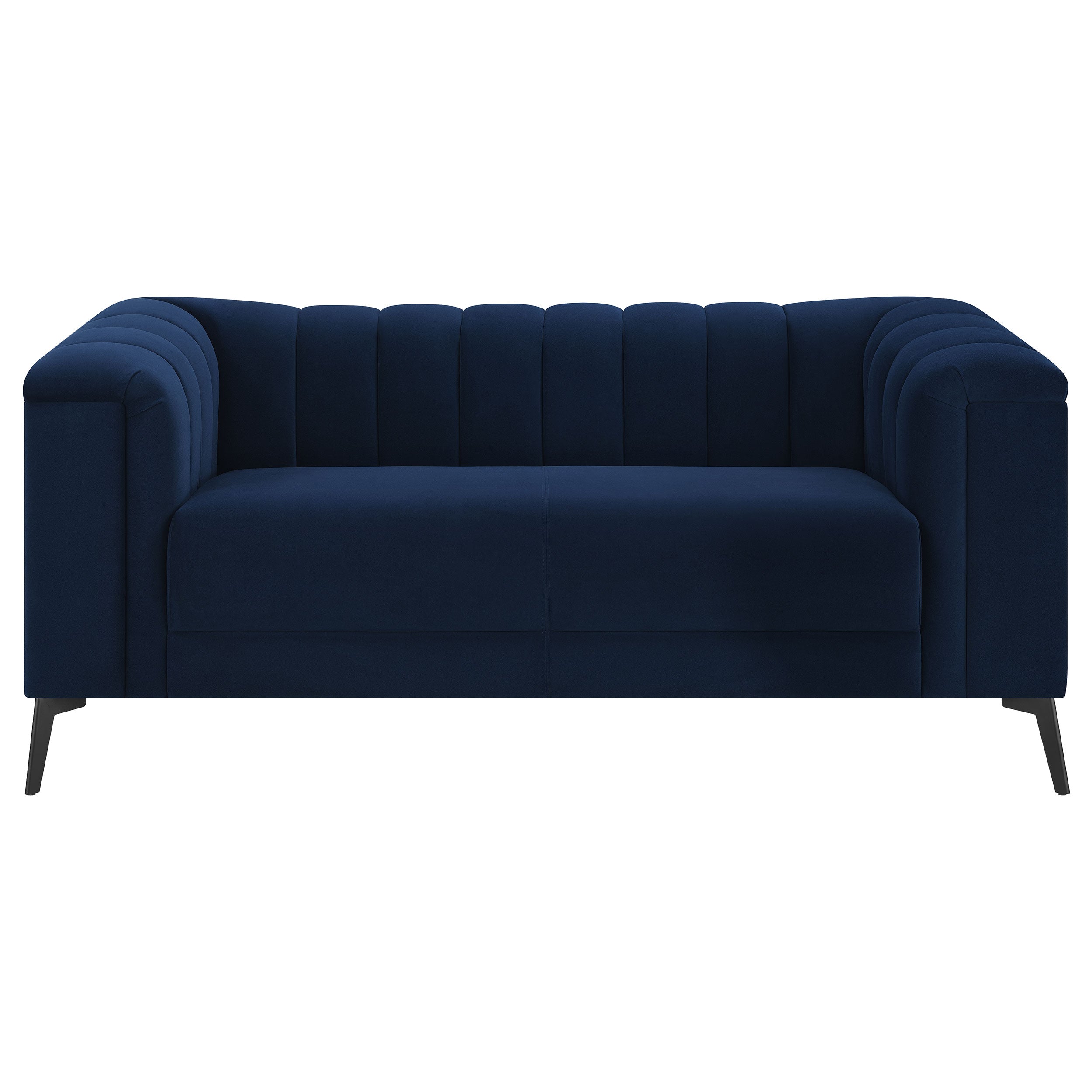 Chalet  Upholstered Tuxedo Arm Tufted Sofa Set Blue
