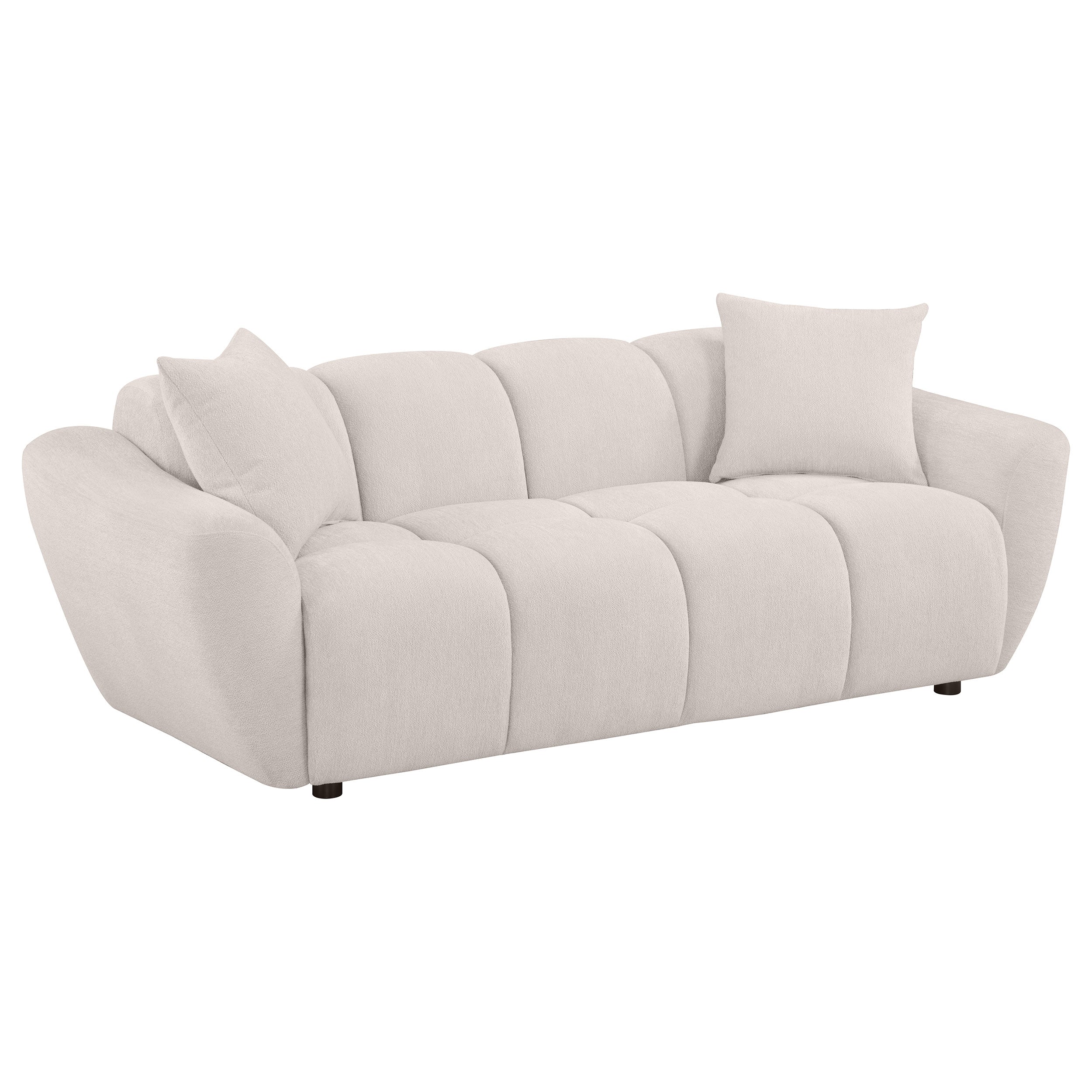 Destino Chenille Splayed Arm Sofa Set Greige