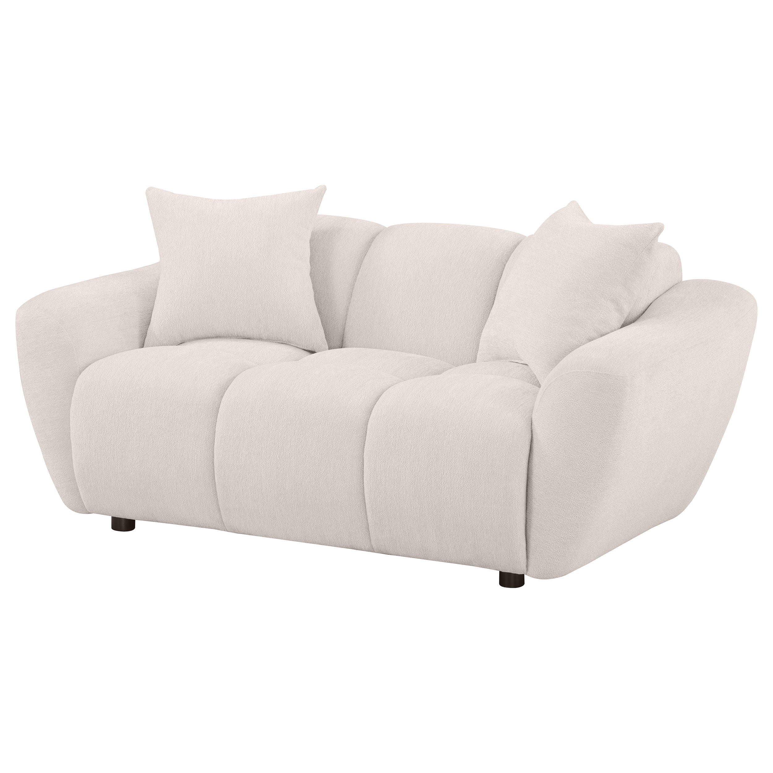 Destino Chenille Upholstered Splayed Arm Loveseat Greige