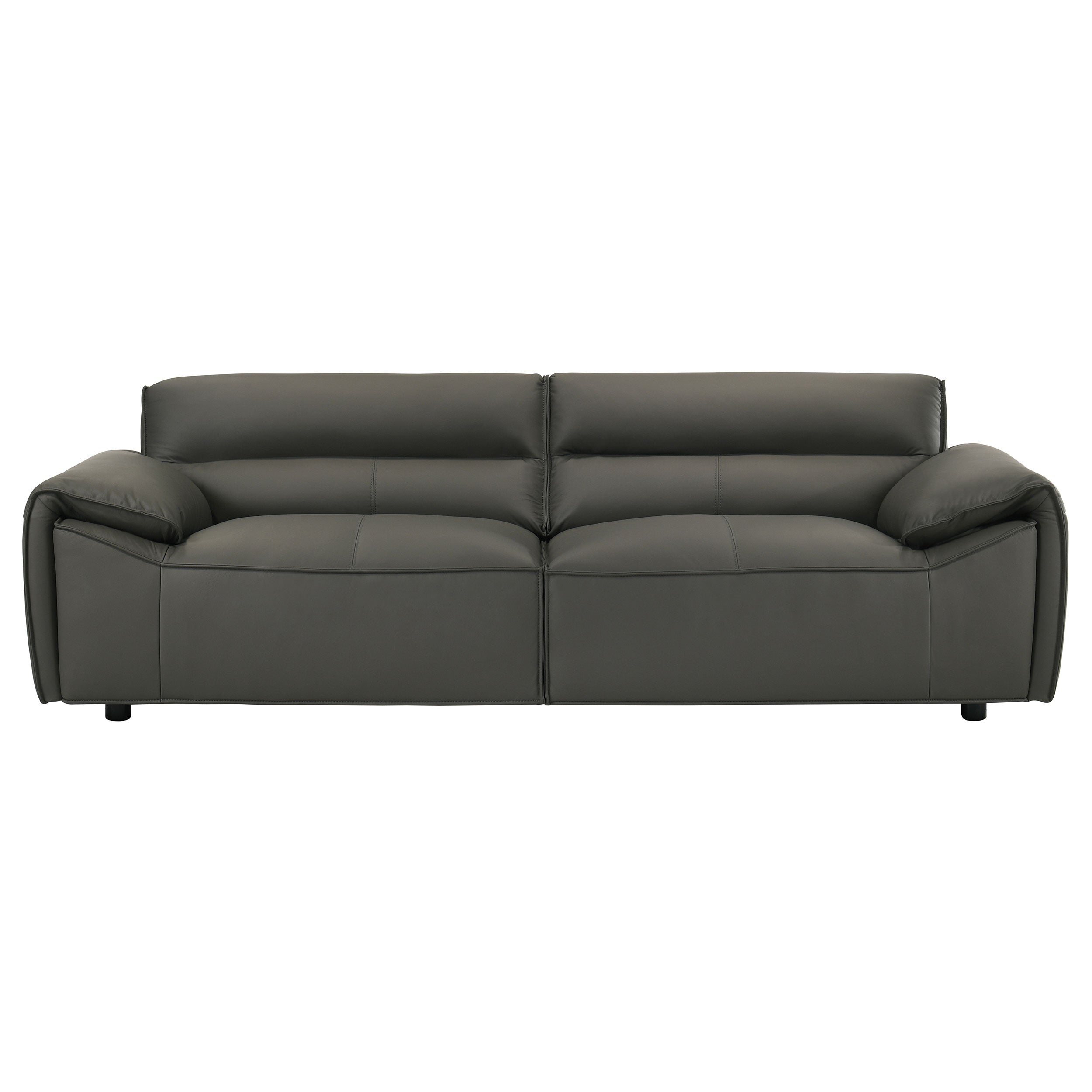 Buxton Top Grain Leather Upholstered Sofa Graphite