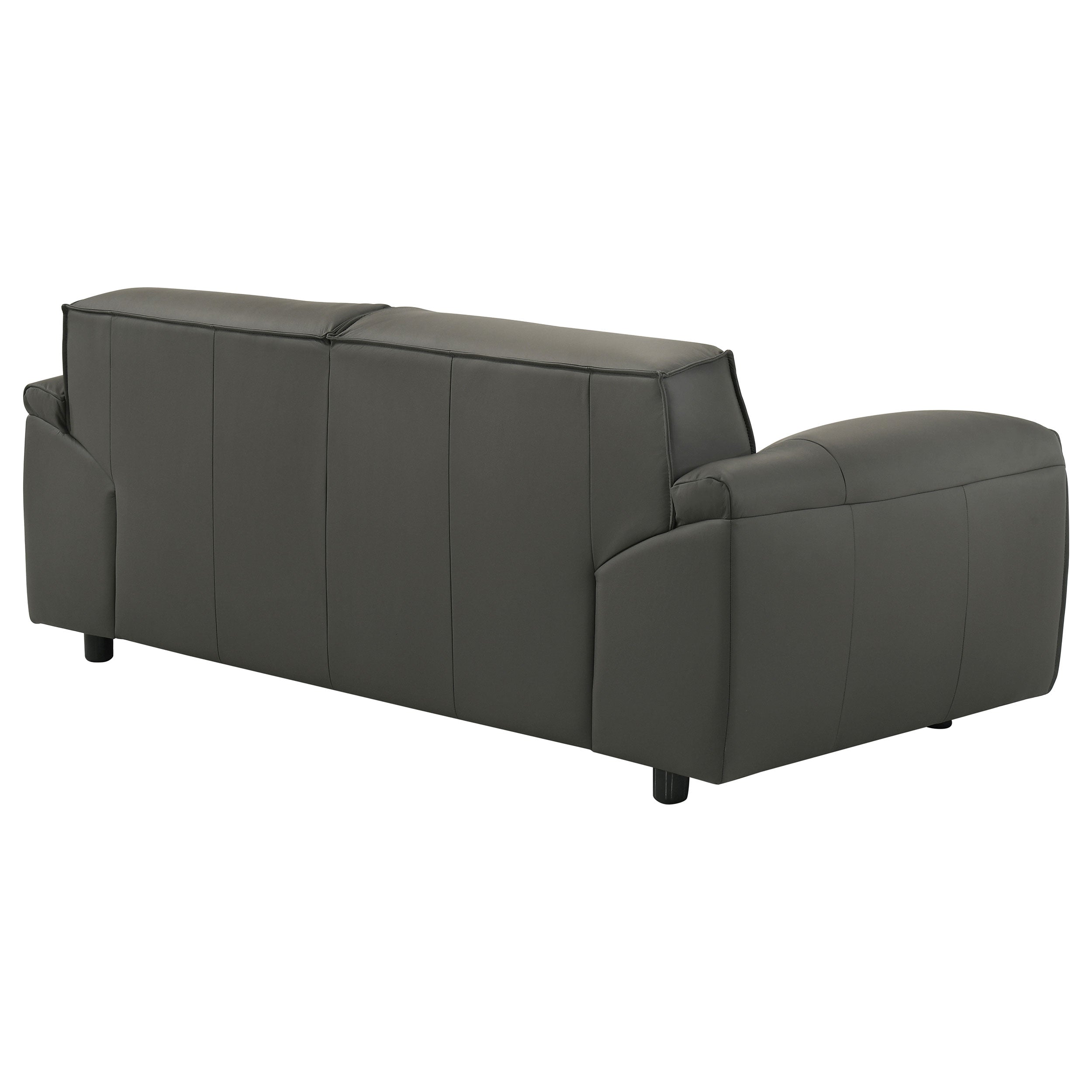Buxton Top Grain Leather Upholstered Loveseat Graphite