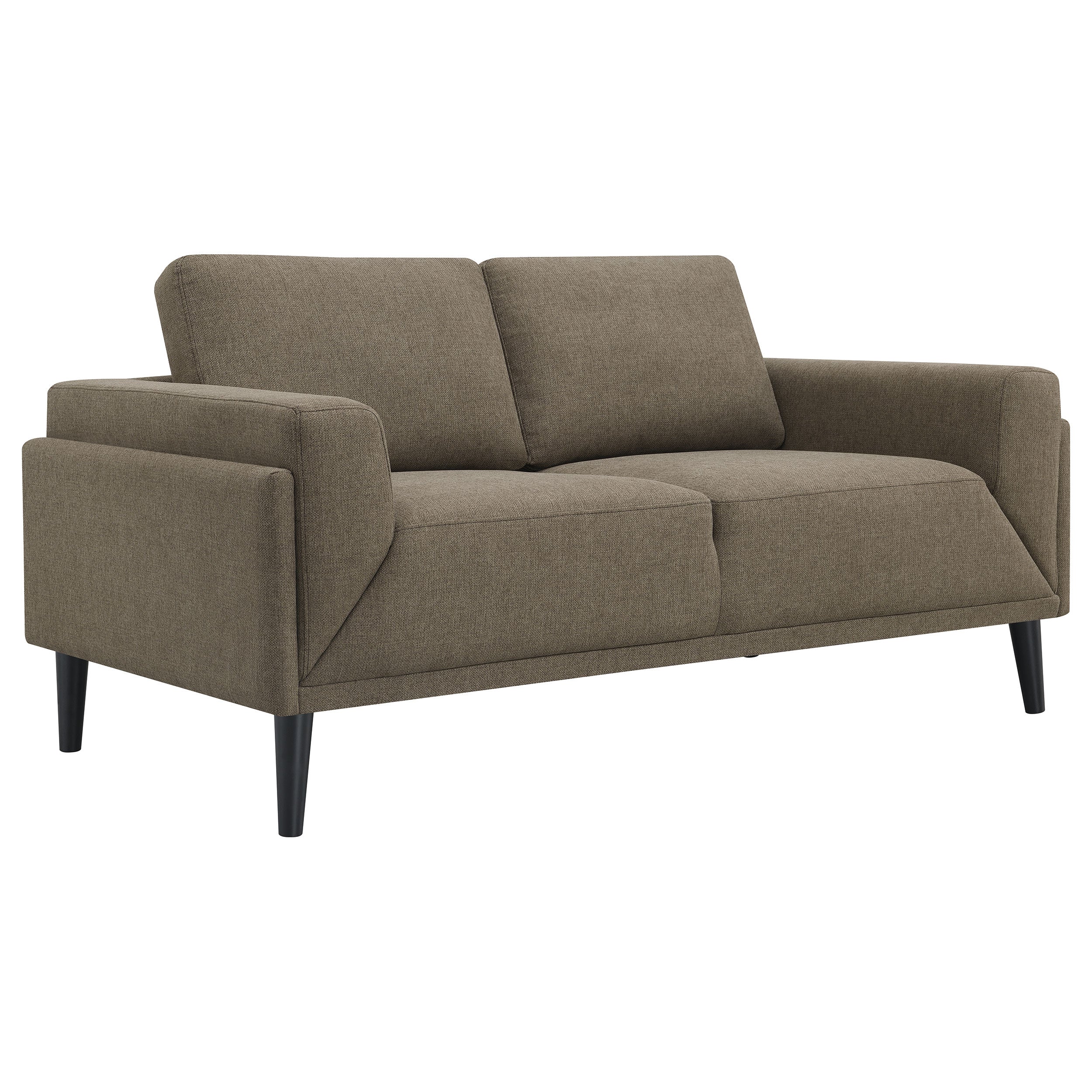 Rilynn  Upholstered Track Arm Sofa Set Brown