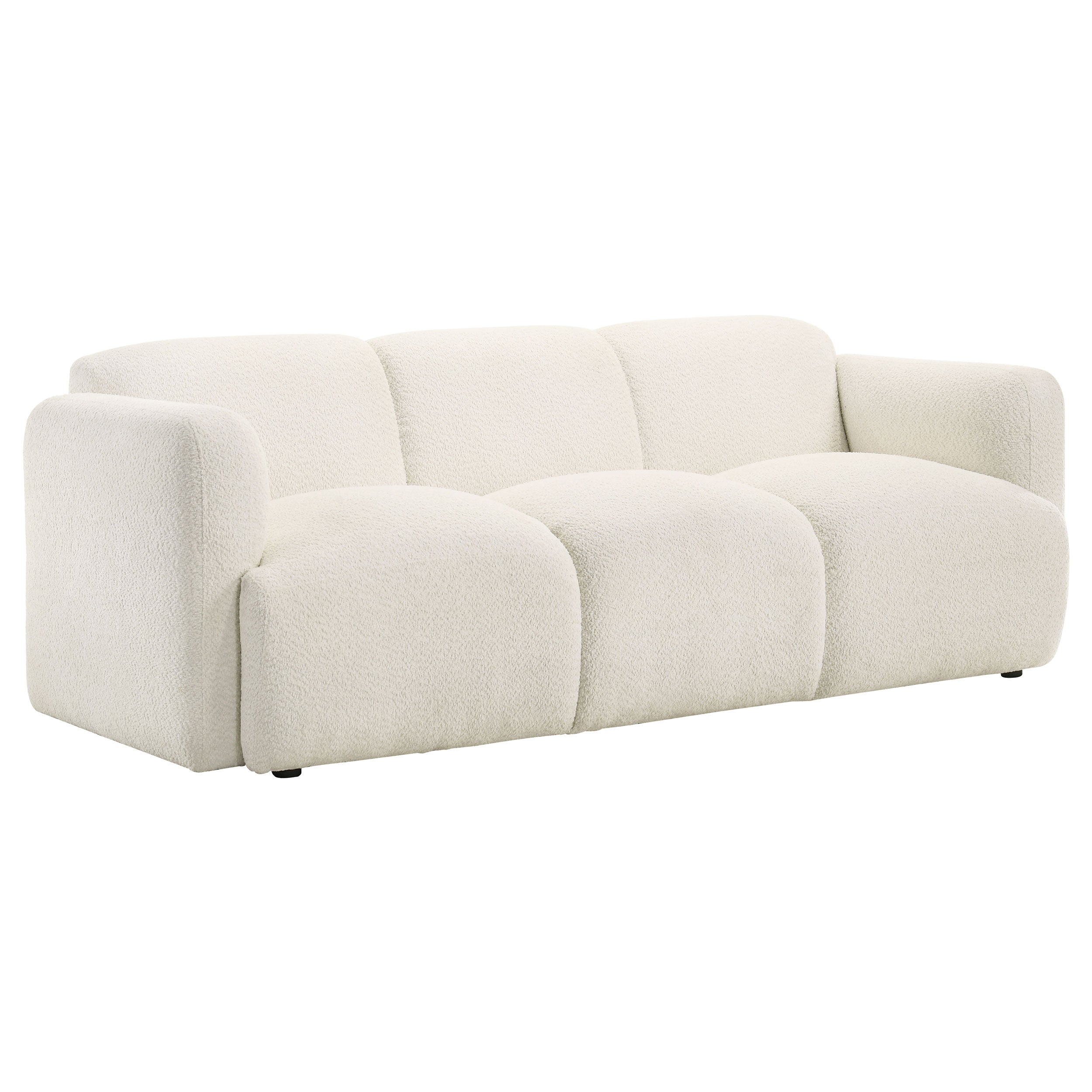 Dorset Upholstered Round Track Arm Sofa Set White