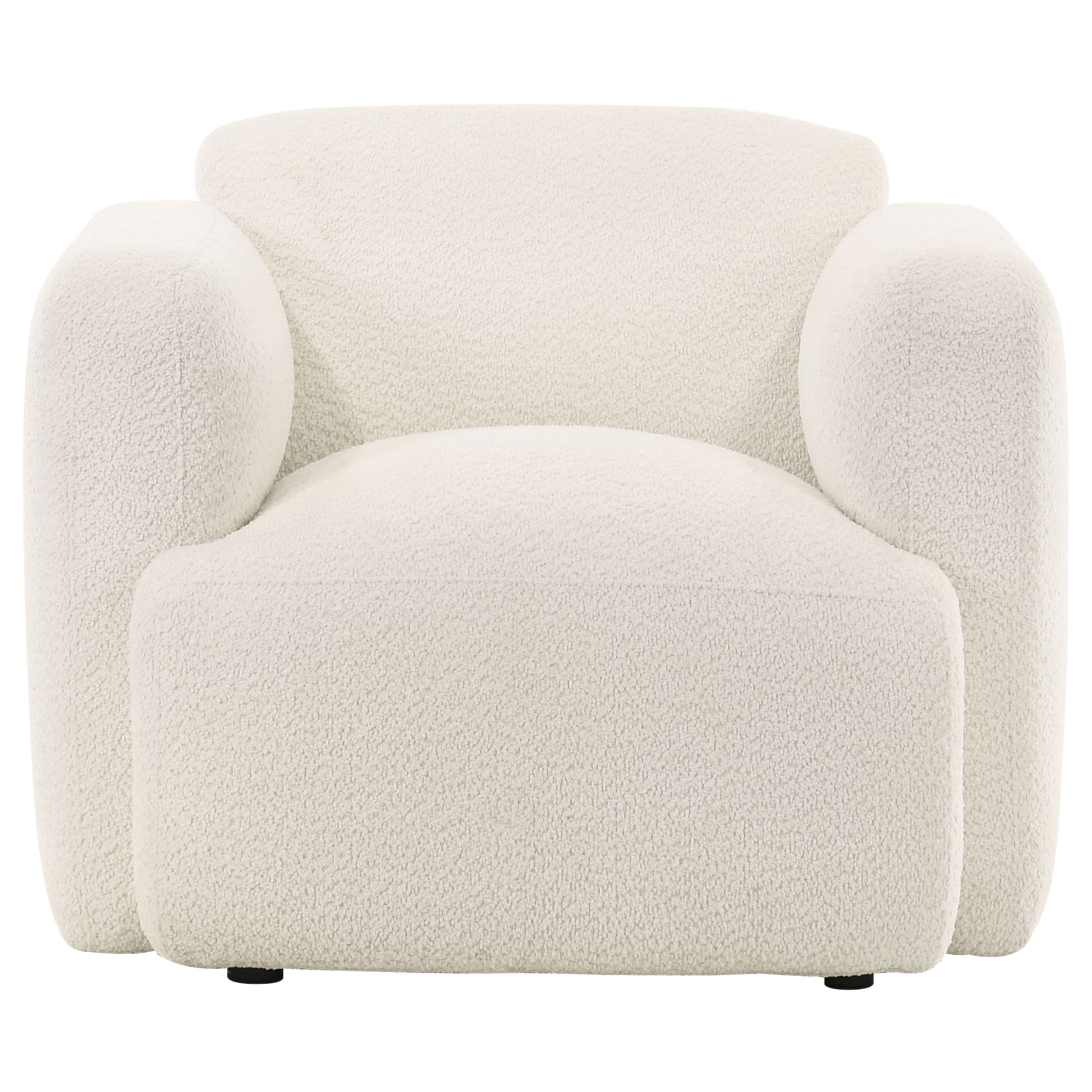 Dorset Fabric Upholstered Round Track Arm Accent Chair White