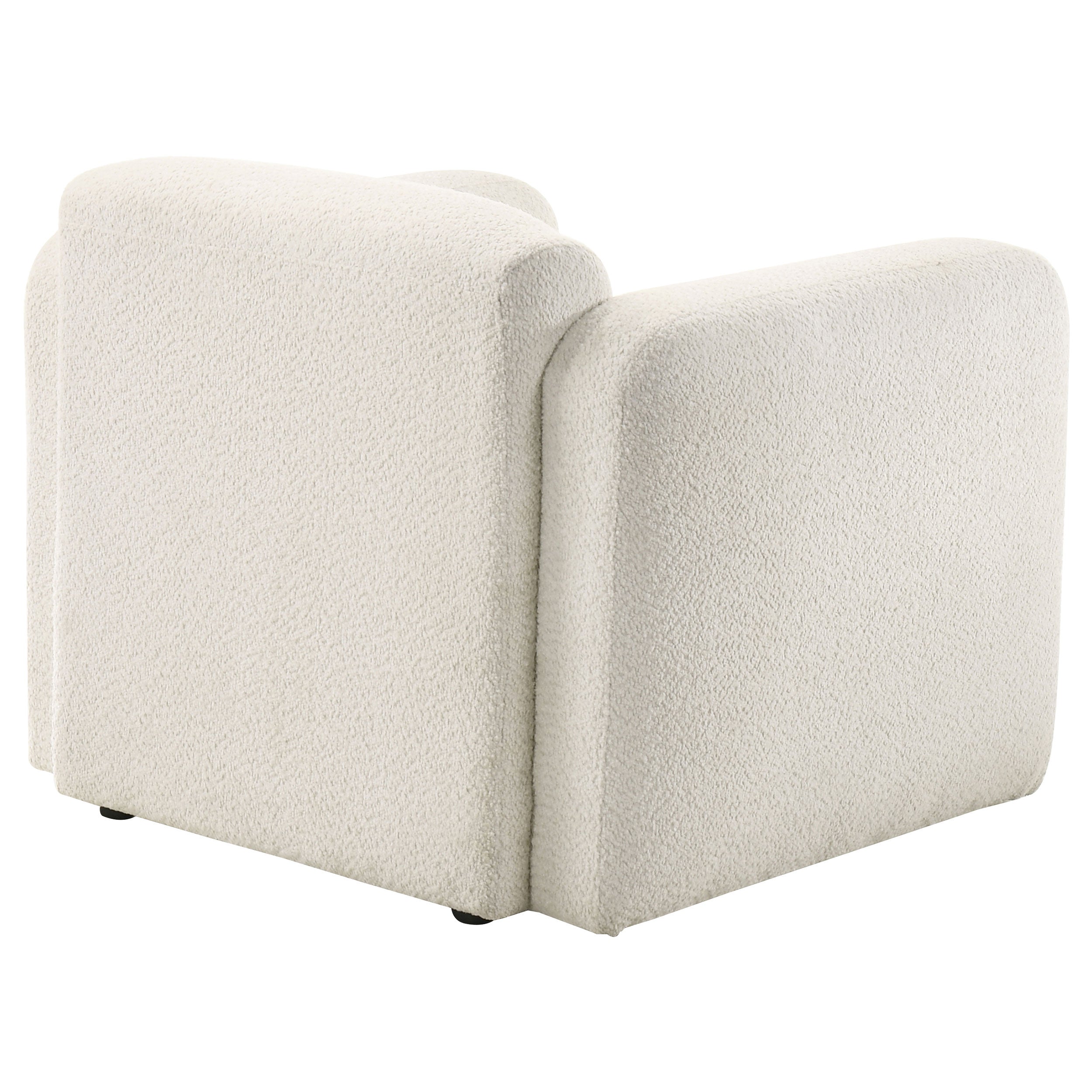 Dorset Fabric Upholstered Round Track Arm Accent Chair White
