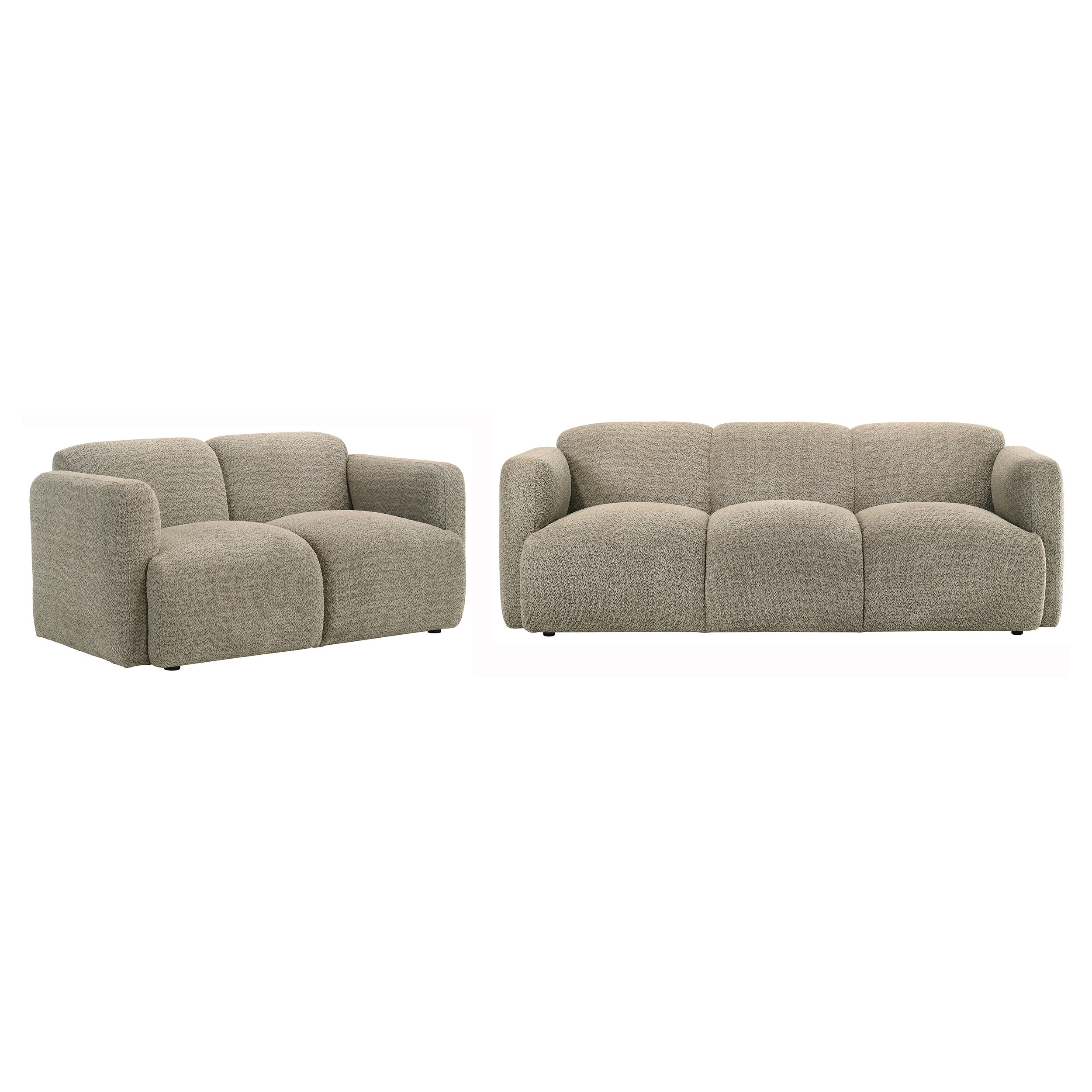 Dorset Upholstered Round Track Arm Sofa Set Brown