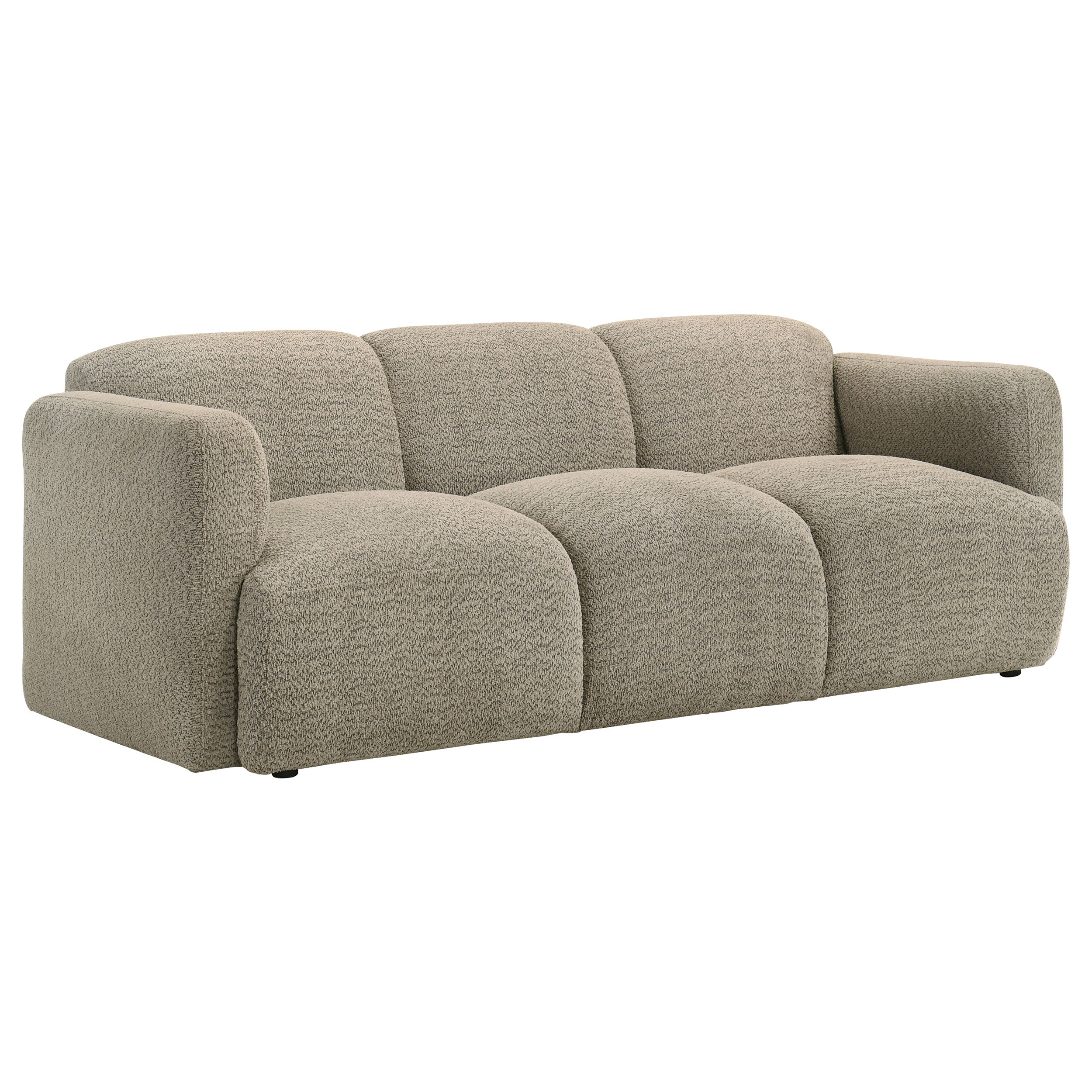 Dorset Upholstered Round Track Arm Sofa Set Brown