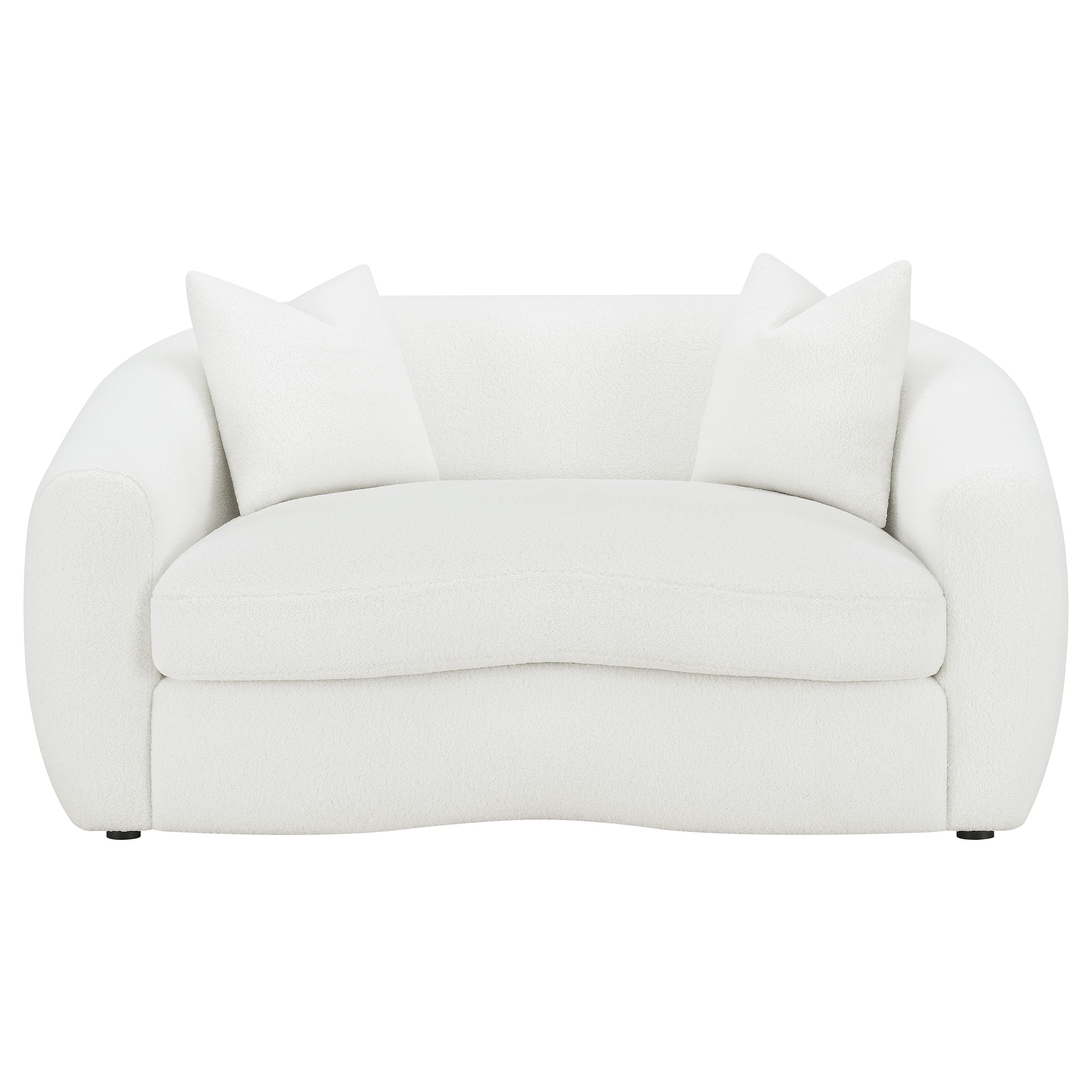 Isabella Faux Sheepskin Upholstered Loveseat Natural