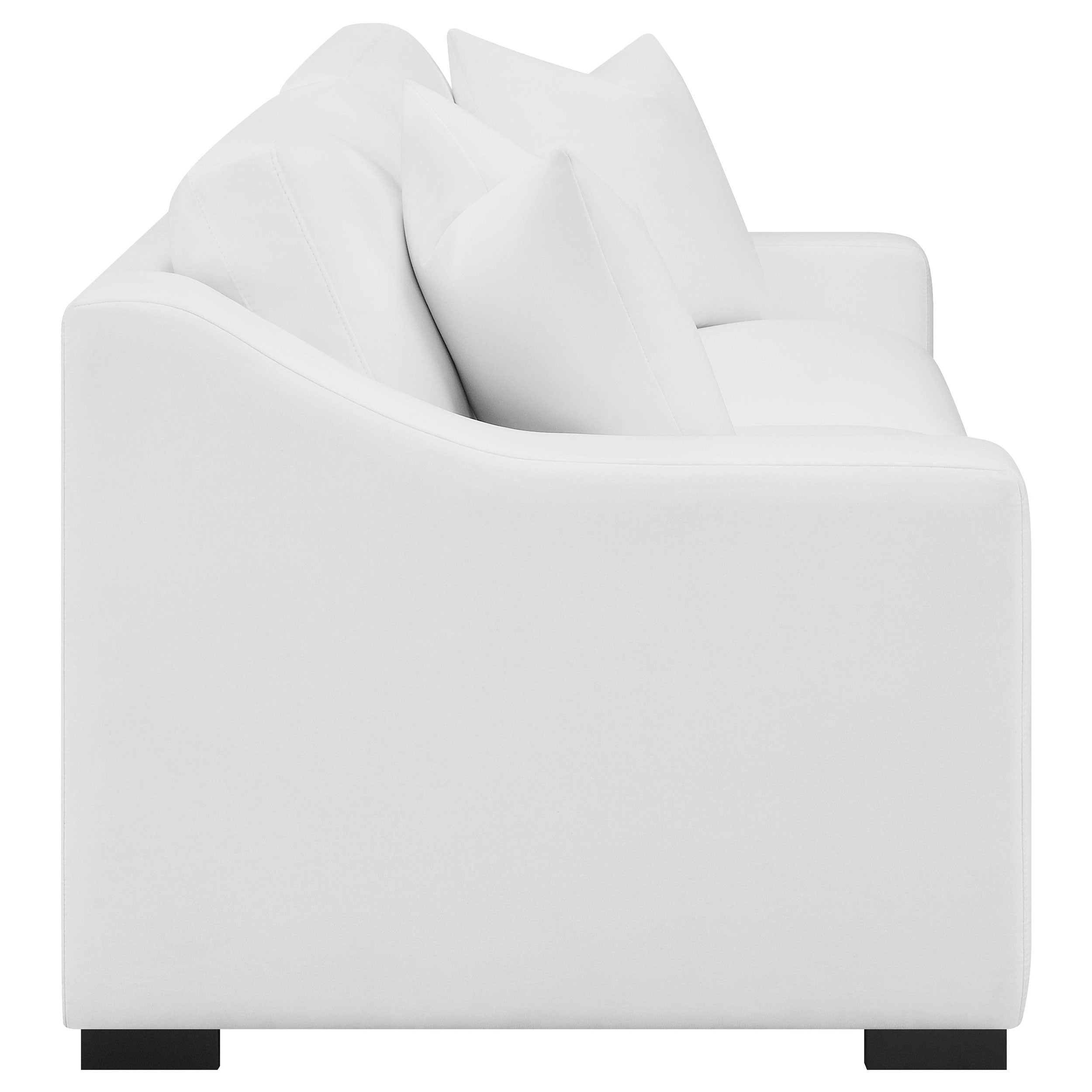 Ashlyn  Upholstered Sloped Arm Sofa Set White