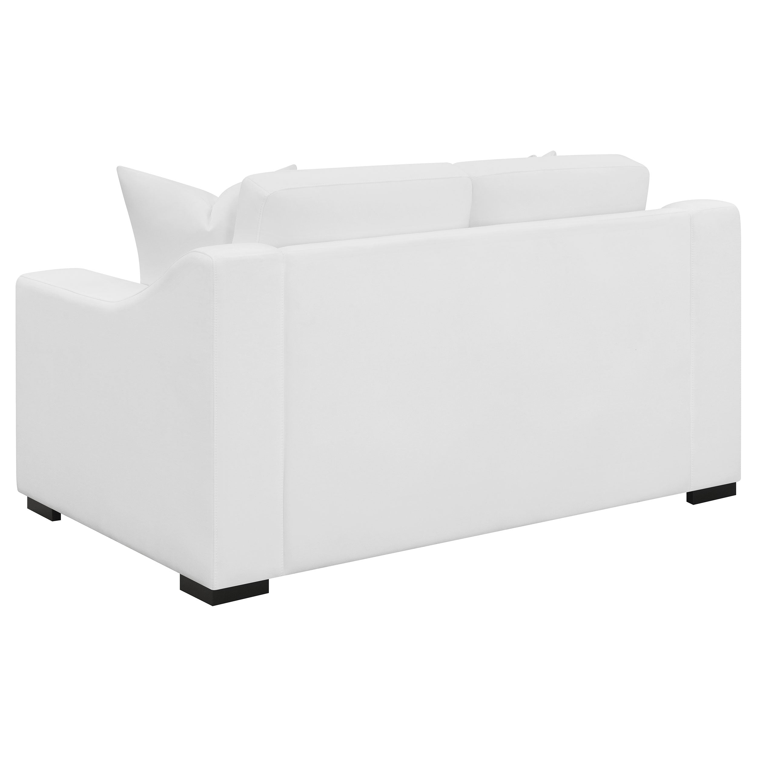 Ashlyn  Upholstered Sloped Arm Sofa Set White