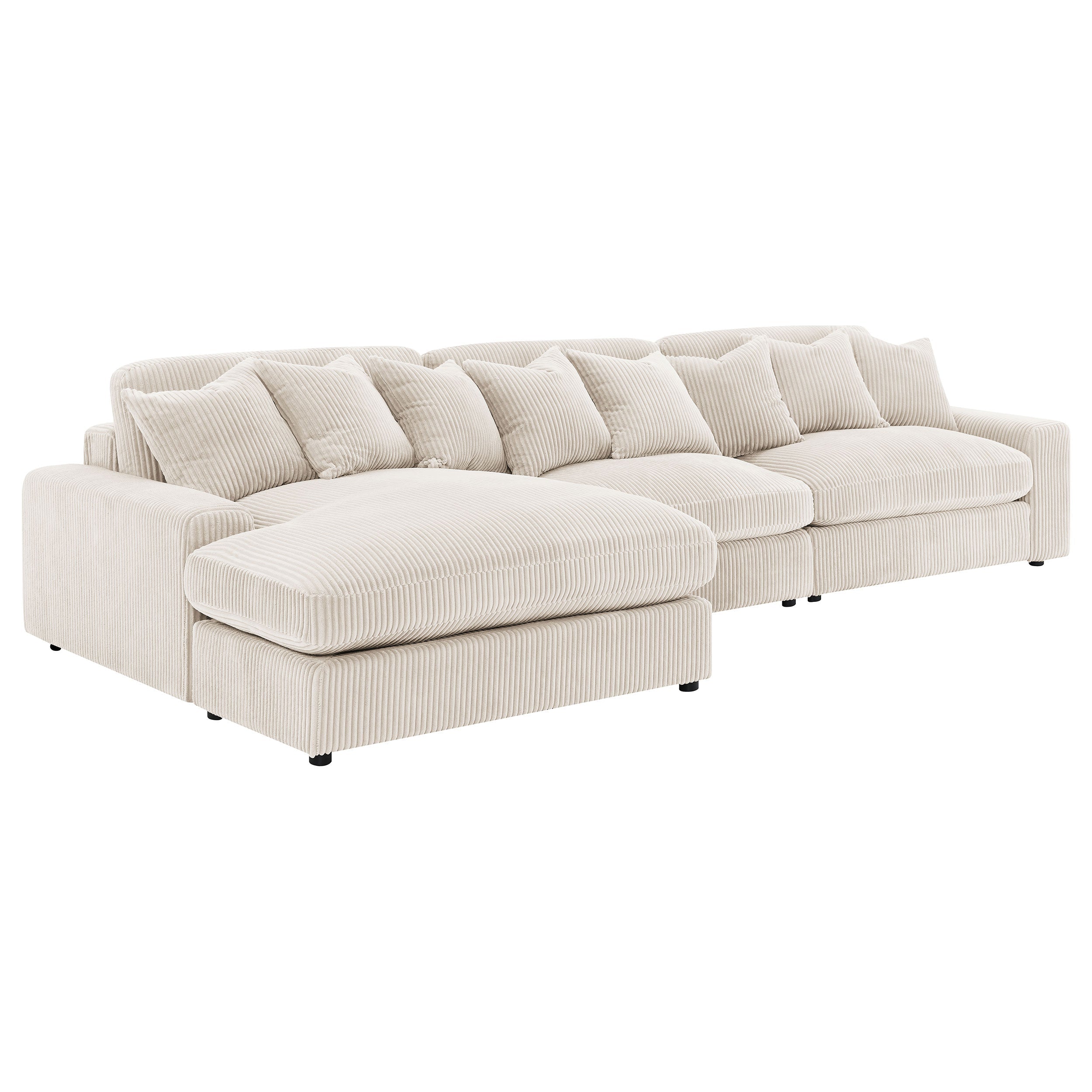 Blaine Upholstered Reversible Chaise Sectional Sofa Fog