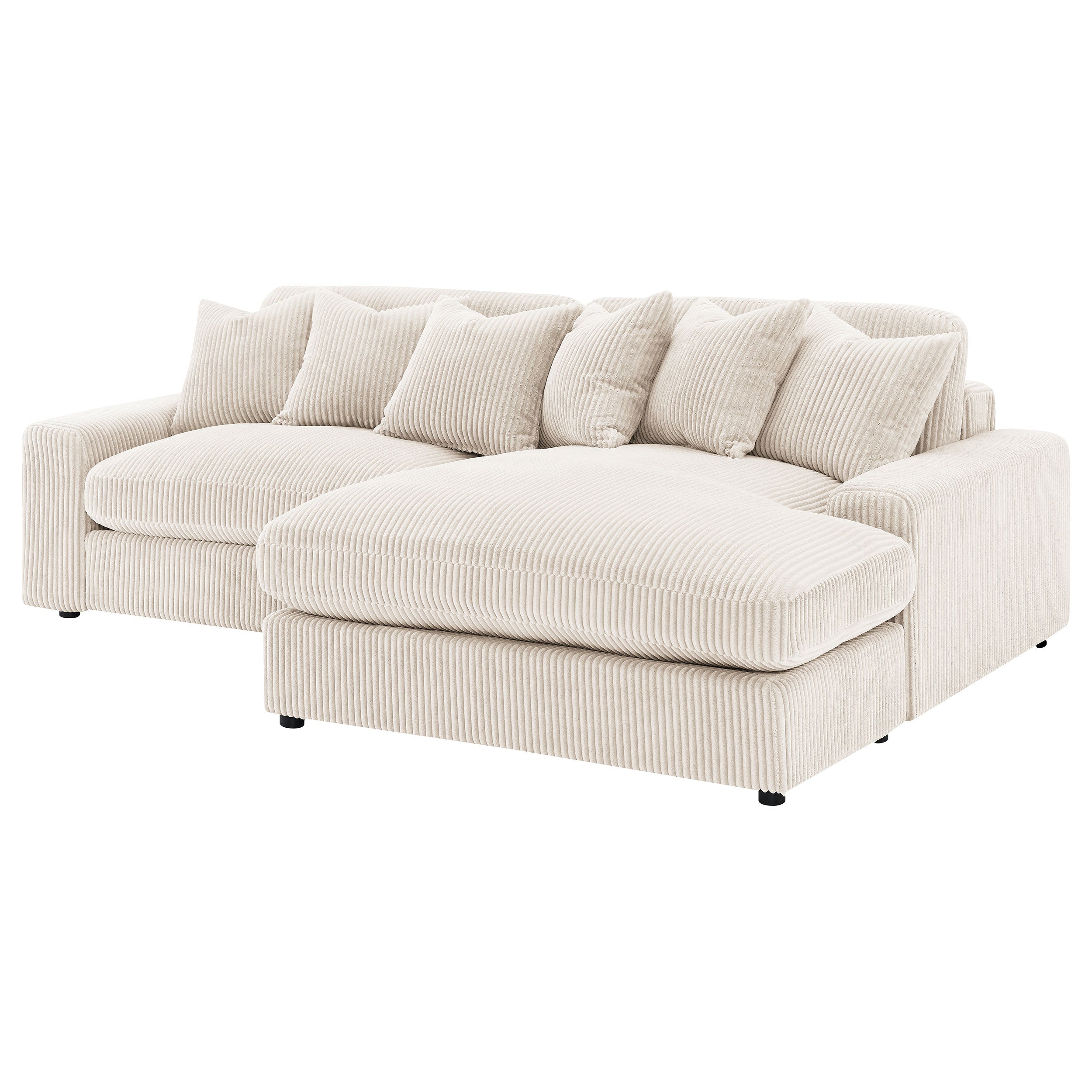 Blaine Upholstered Reversible Chaise Sectional Sofa Fog