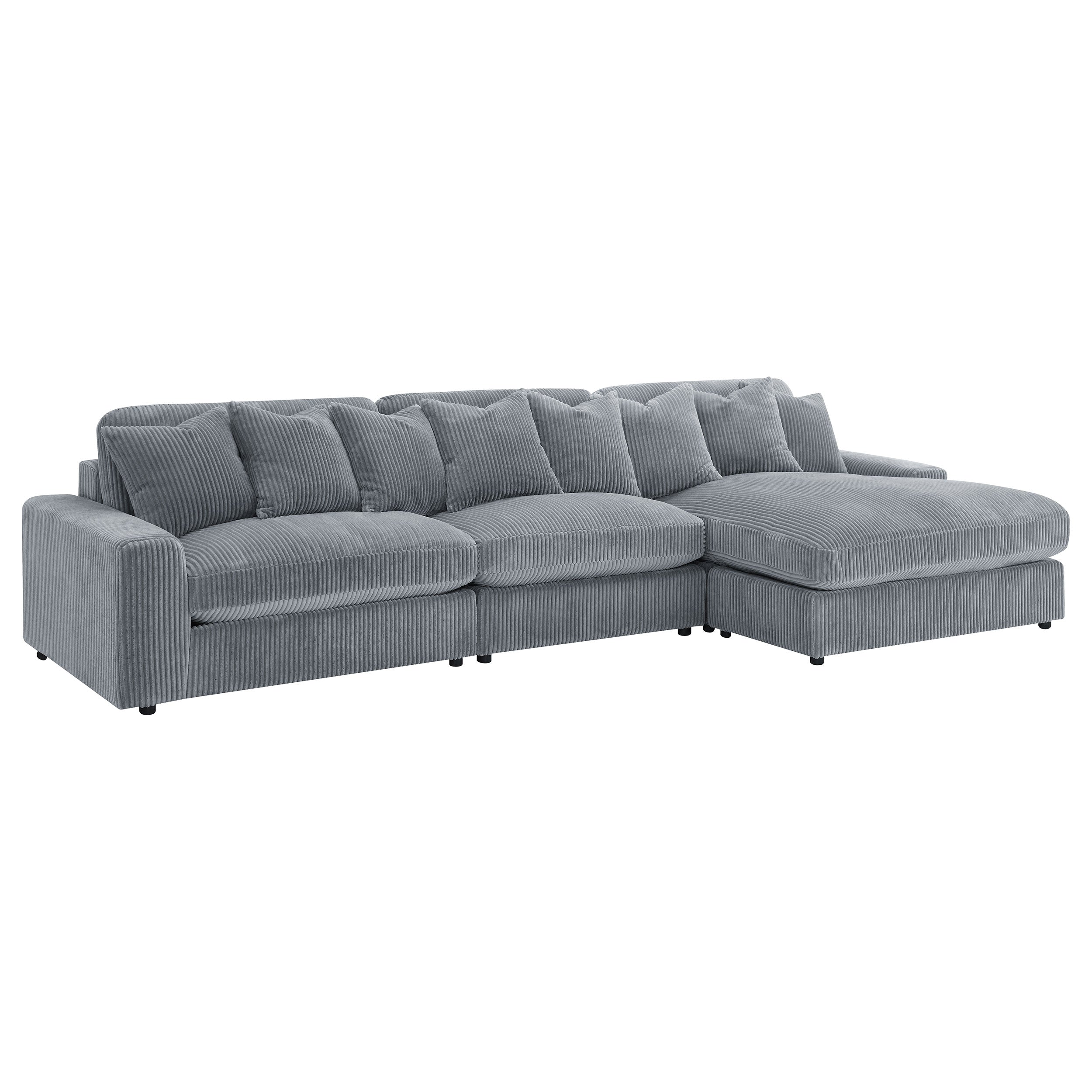 Blaine Upholstered Reversible Chaise Sectional Sofa Fog