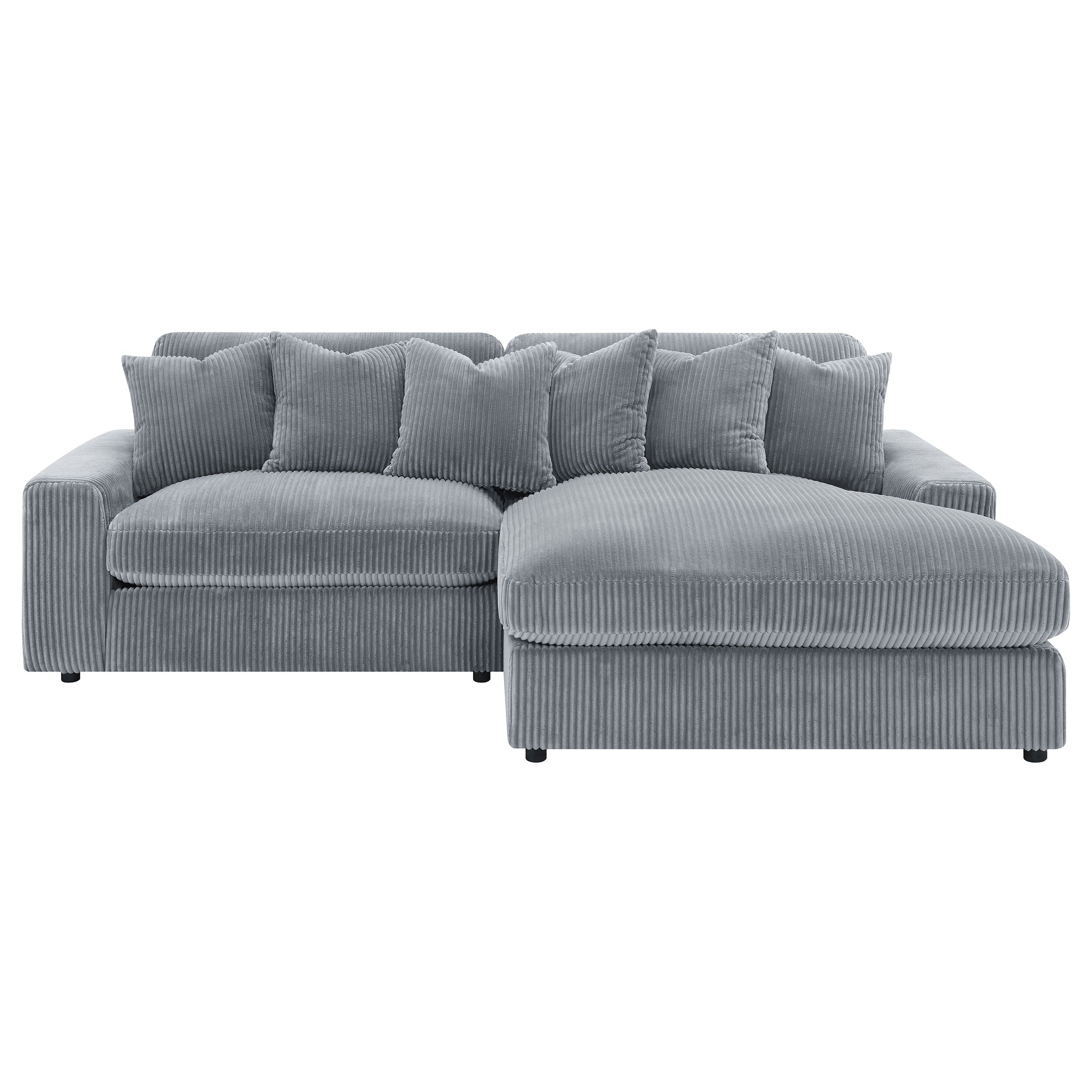 Blaine Upholstered Reversible Chaise Sectional Sofa Fog