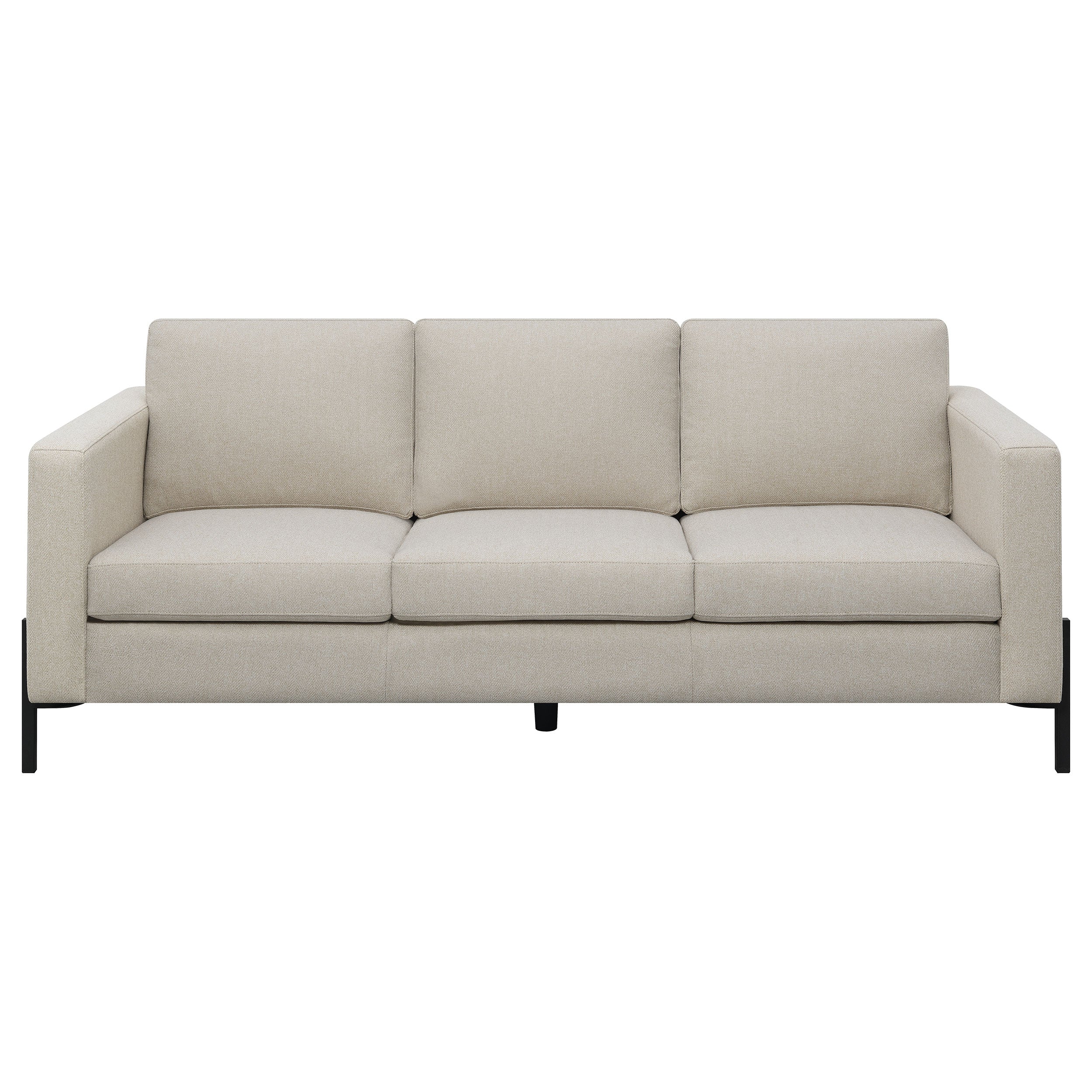 Tilly  Upholstered Track Arm Sofa Set Oatmeal