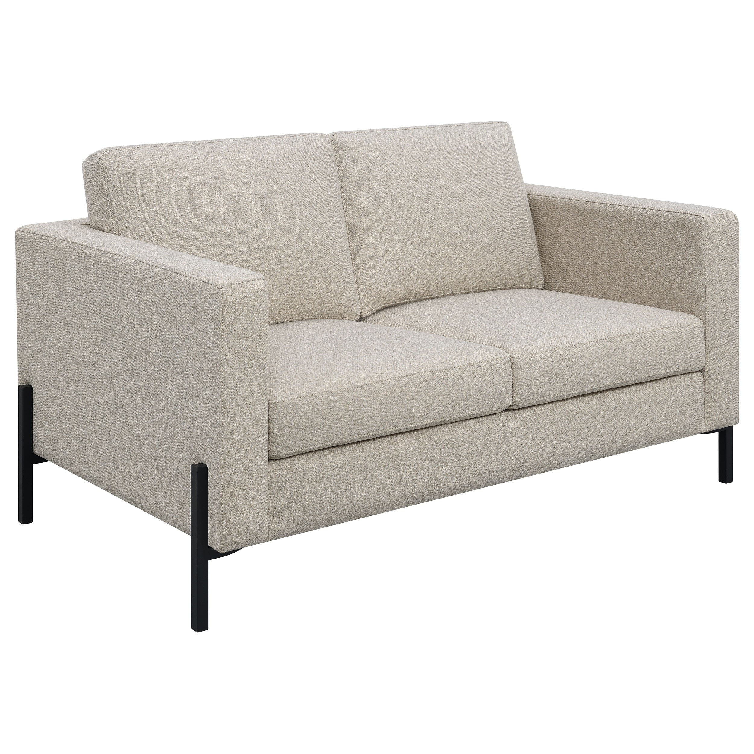 Tilly  Upholstered Track Arm Sofa Set Oatmeal