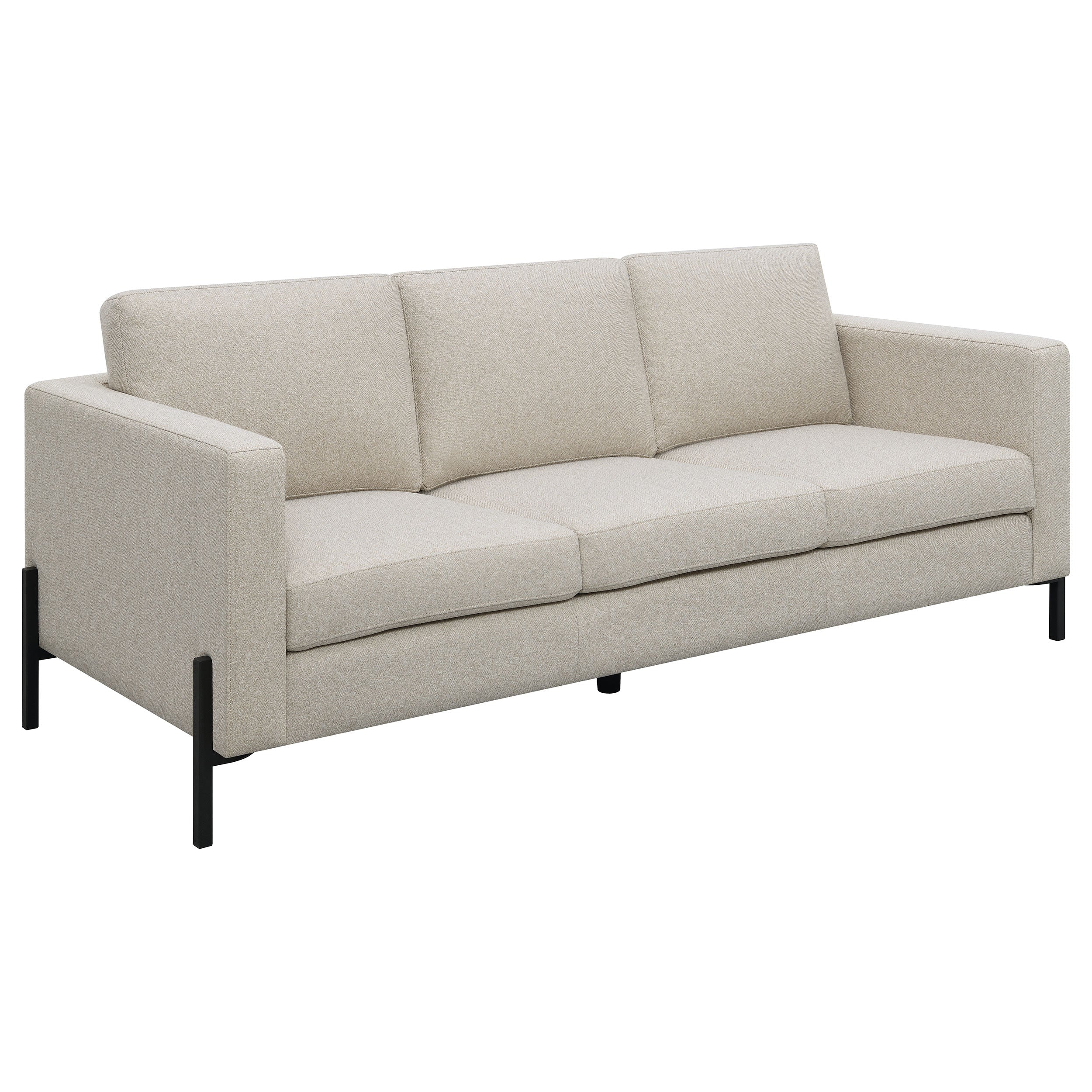 Tilly  Upholstered Track Arm Sofa Set Oatmeal