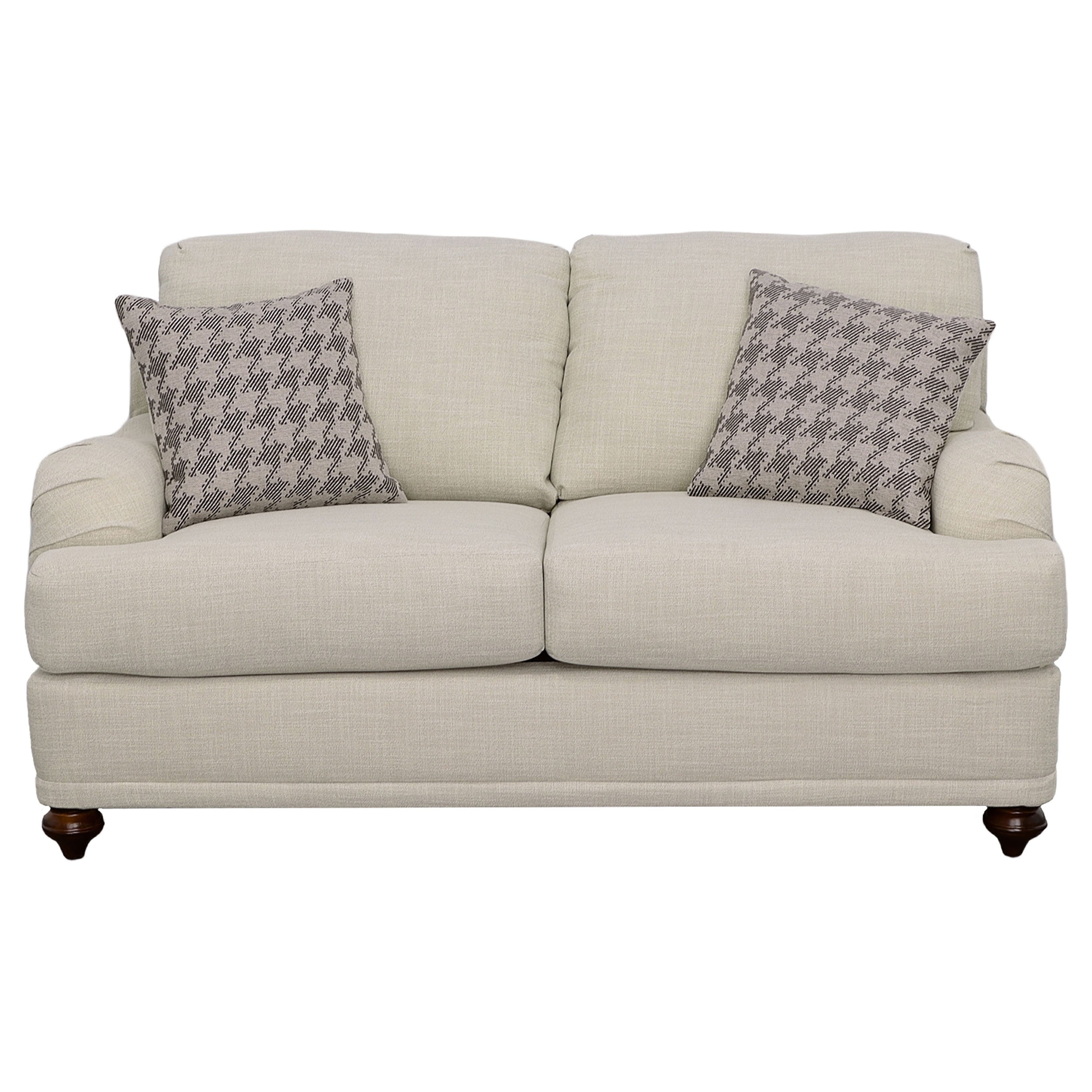 Glenn Upholstered English Arm Loveseat Light Grey and Blue