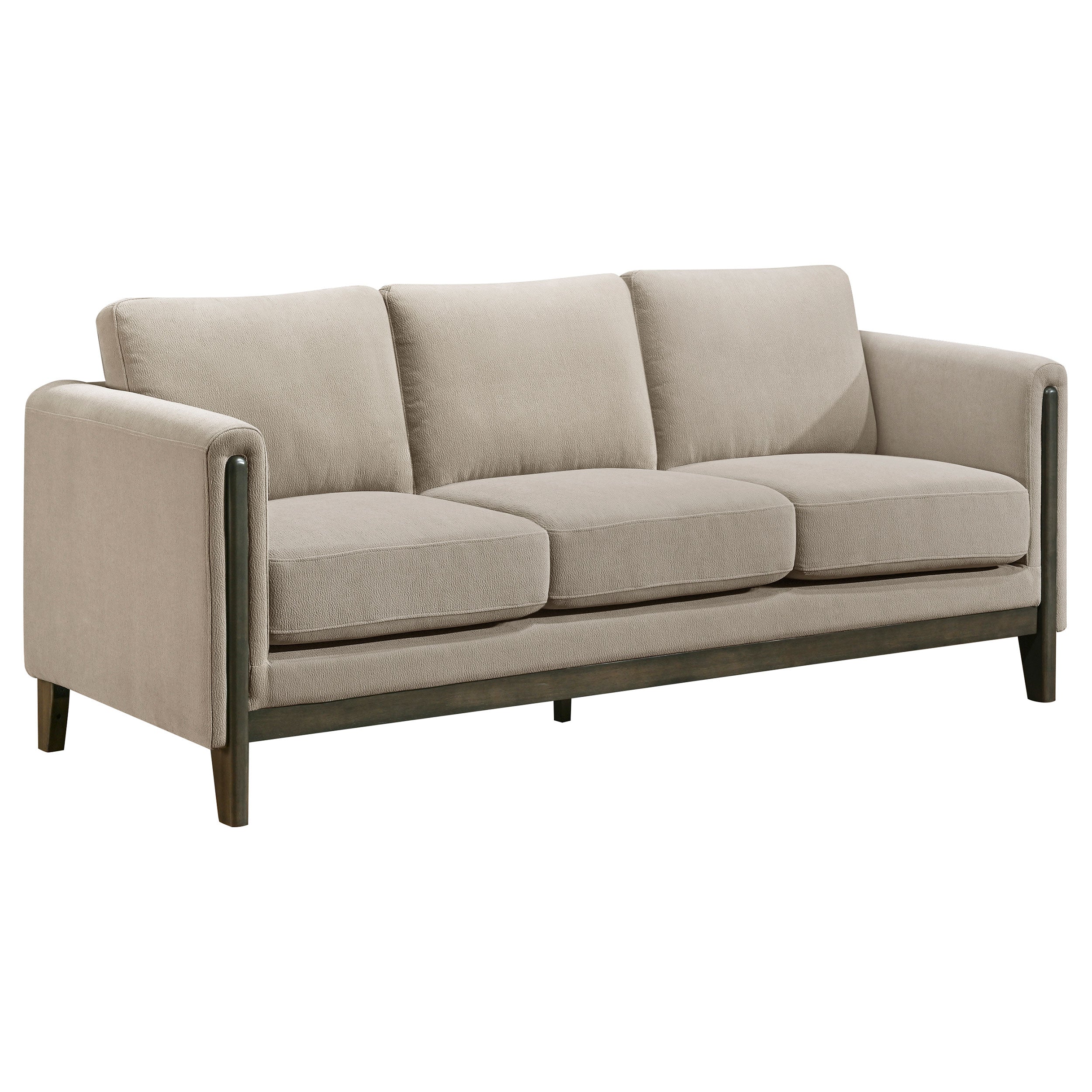 Islington Upholstered Panel Arm Sofa Set Taupe