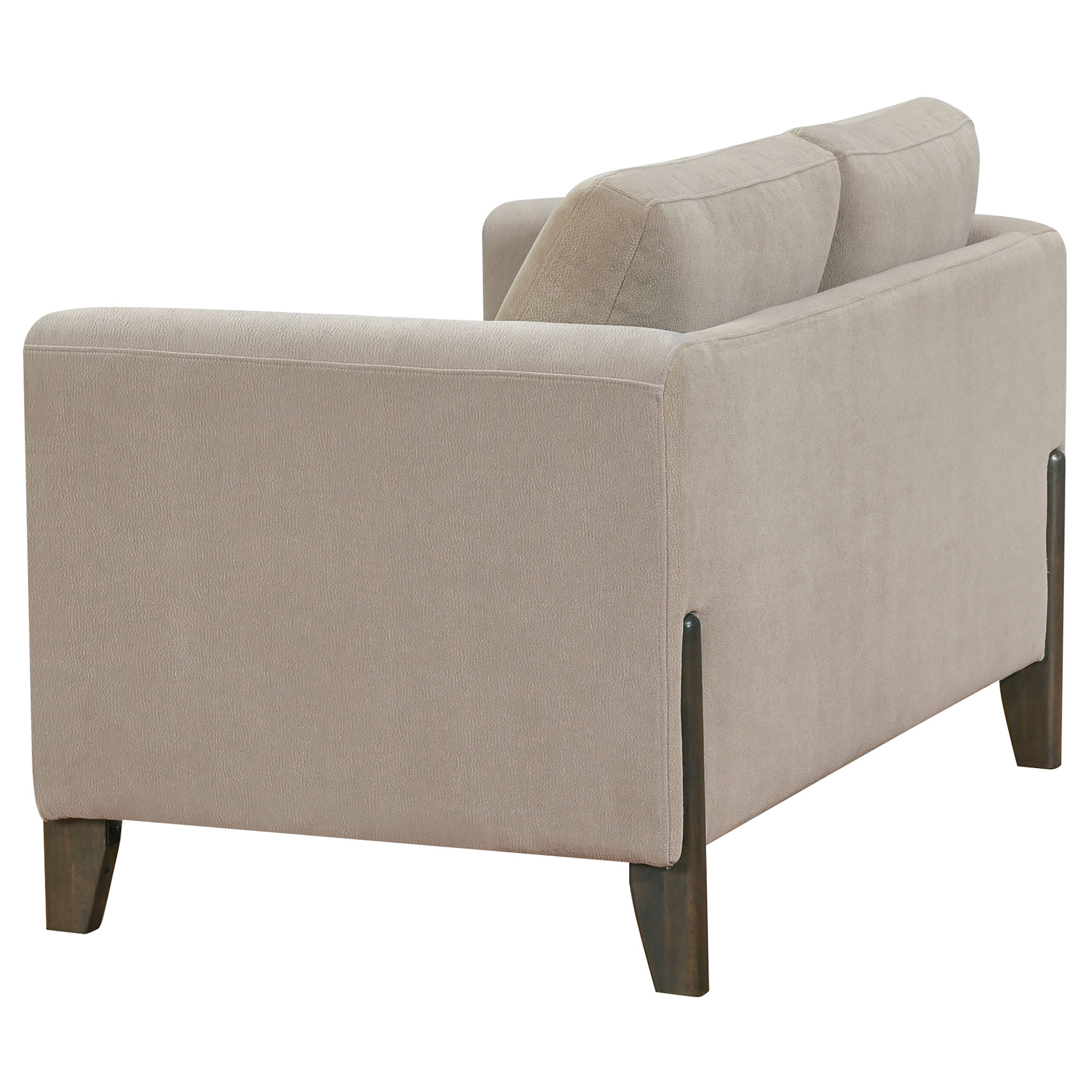 Islington Fabric Upholstered Panel Arm Loveseat Taupe
