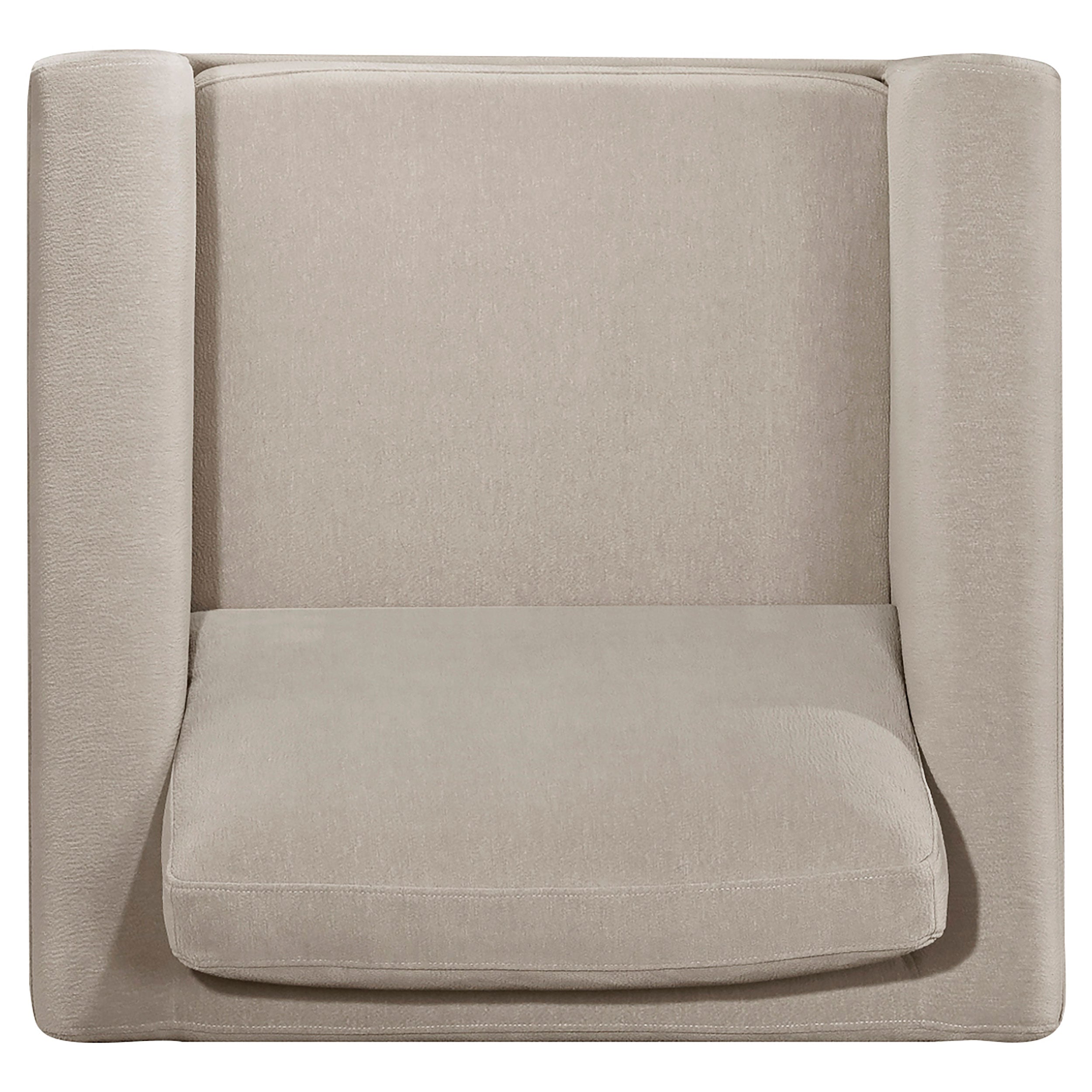 Islington Fabric Upholstered Panel Arm Accent Chair Taupe