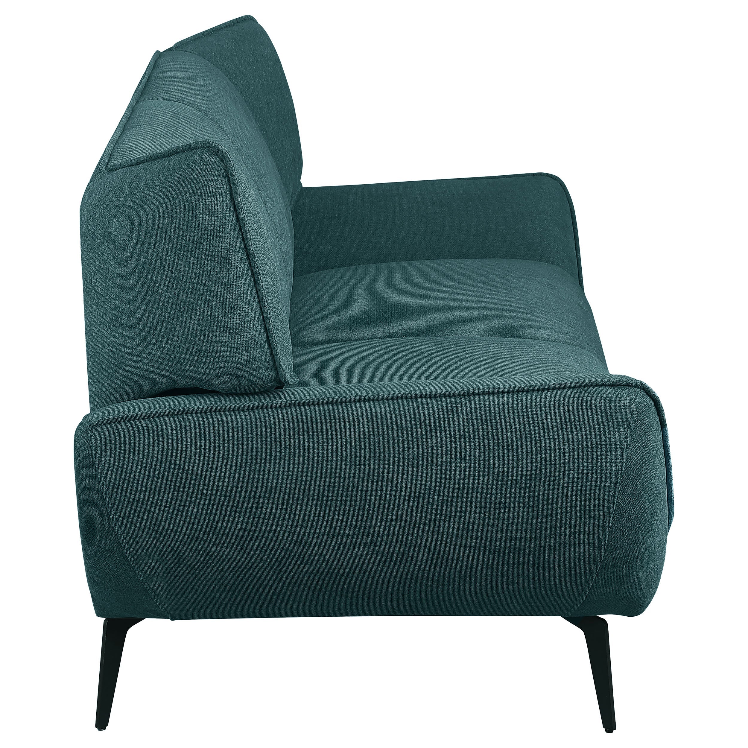 Acton Upholstered Flared Arm Sofa Set Teal Blue