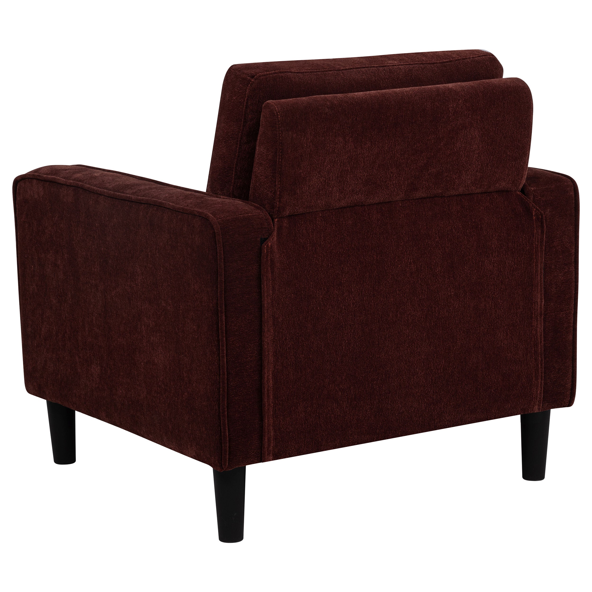 Ruth Fabric Upholstered Track Arm Accent Chair Rust Red