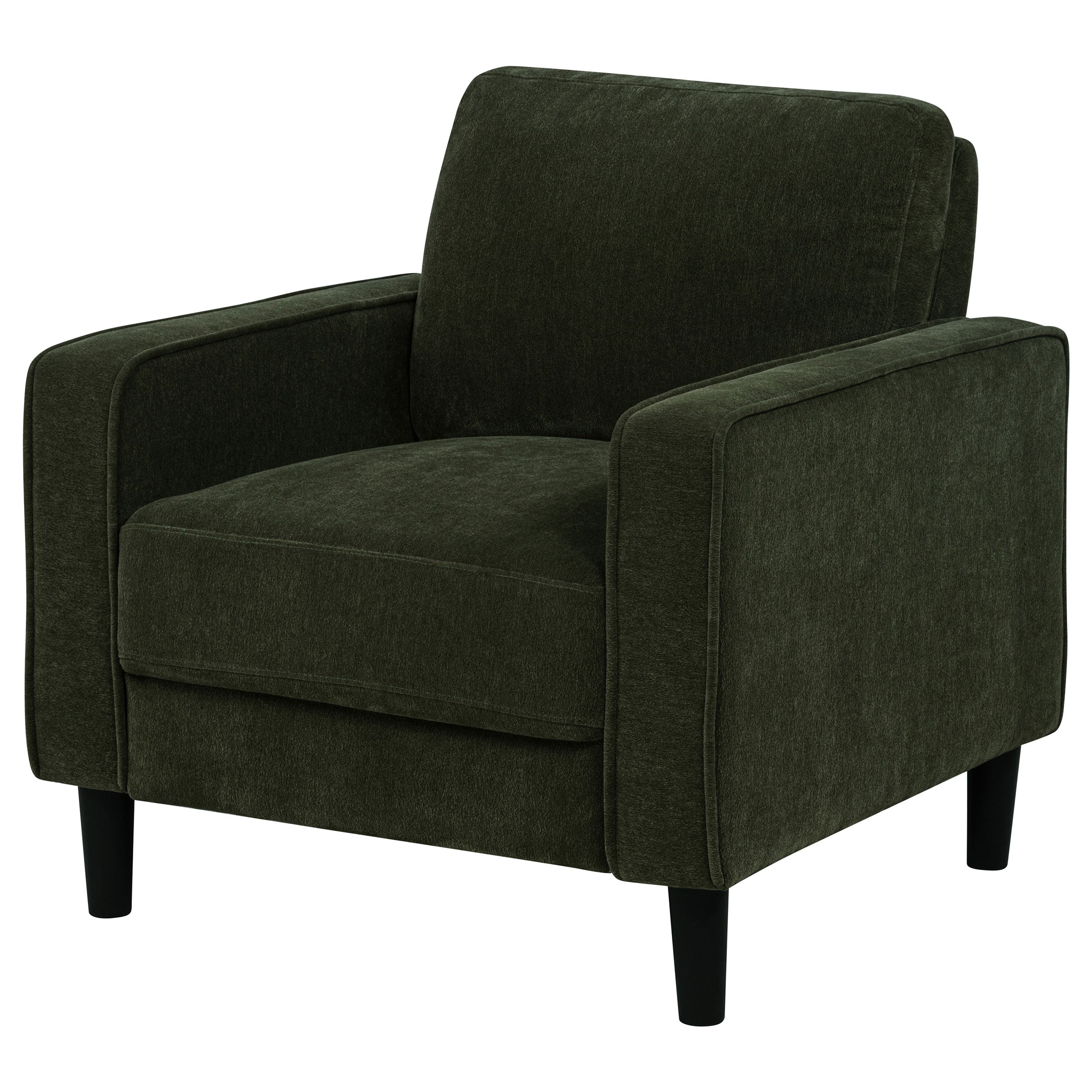 Ruth Fabric Upholstered Track Arm Accent Chair Matcha Green