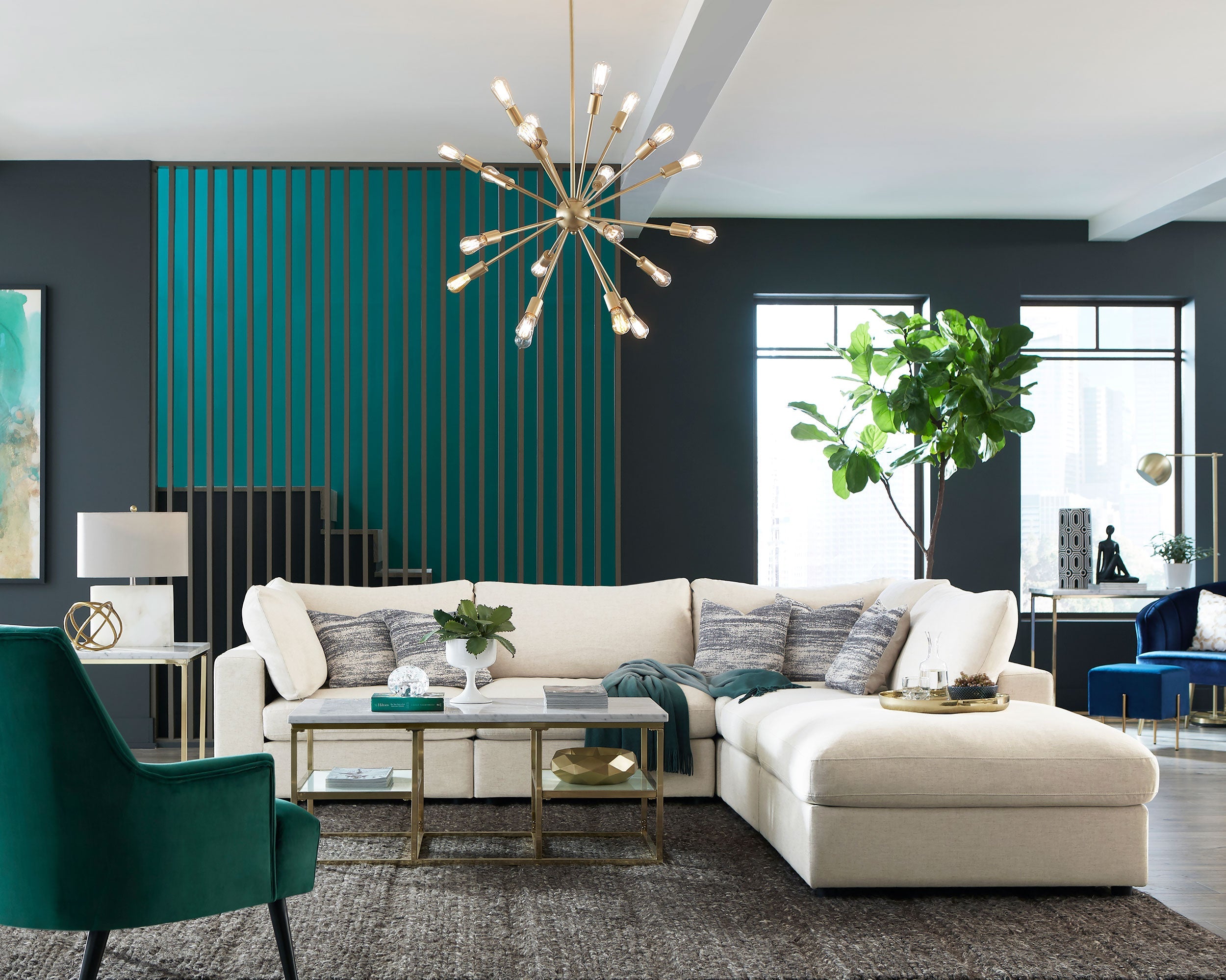 Serene  Upholstered Modular Sectional Sofa Beige