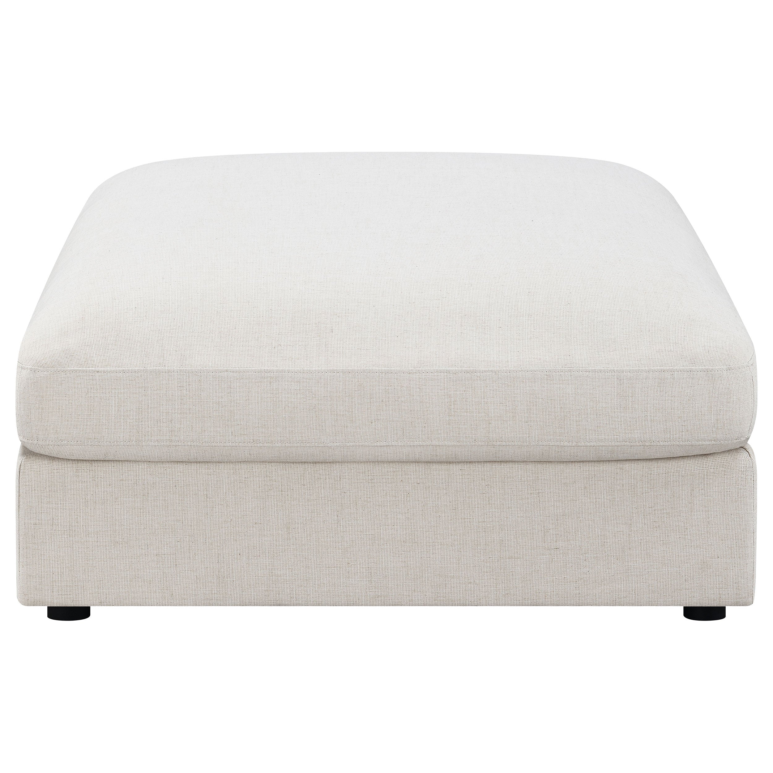 Serene Square Upholstered Ottoman Beige