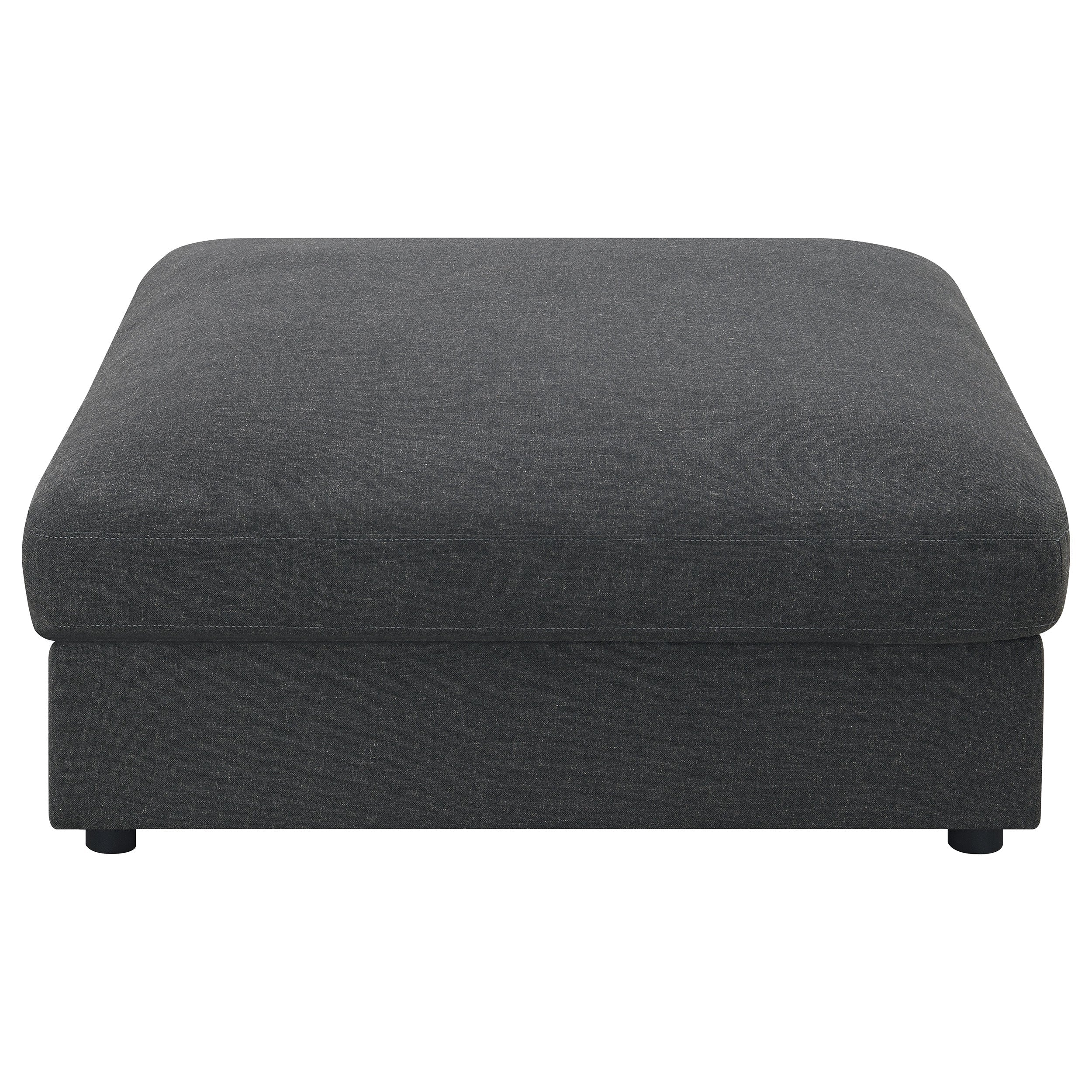Serene Square Upholstered Ottoman Beige