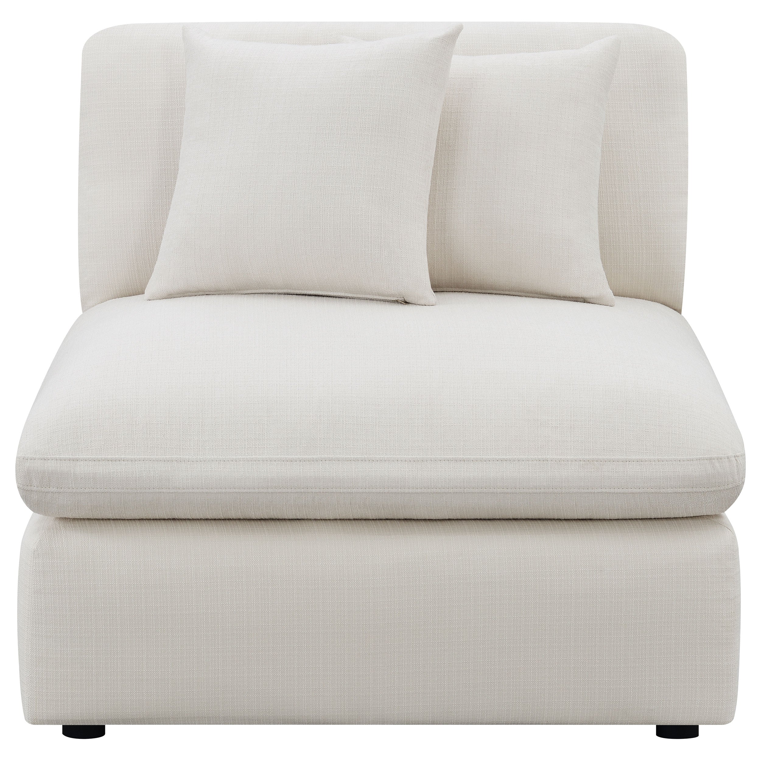 Hobson Upholstered Armless Chair Ivory
