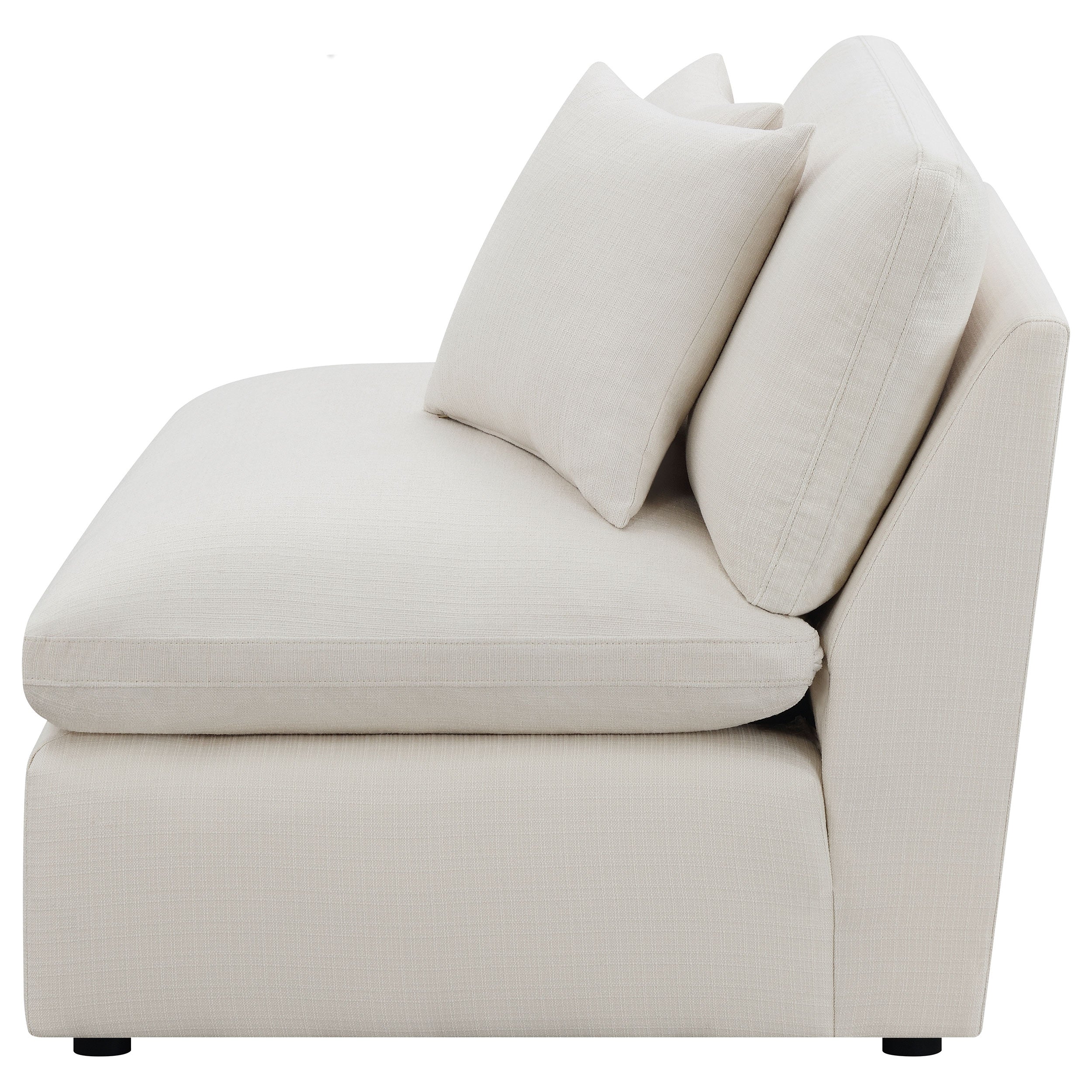 Hobson Upholstered Armless Chair Ivory