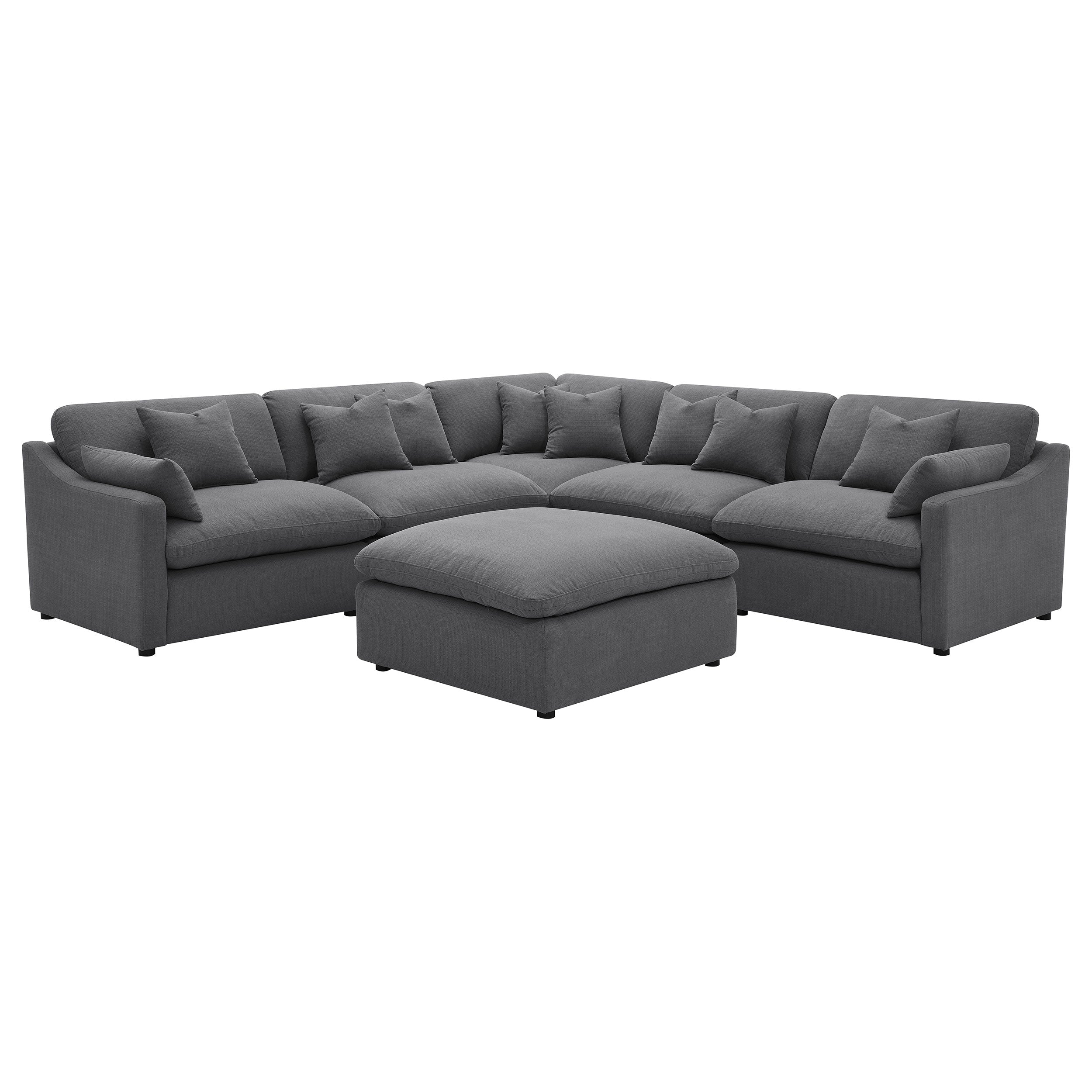 Hobson  Upholstered Modular Sectional Sofa Charcoal