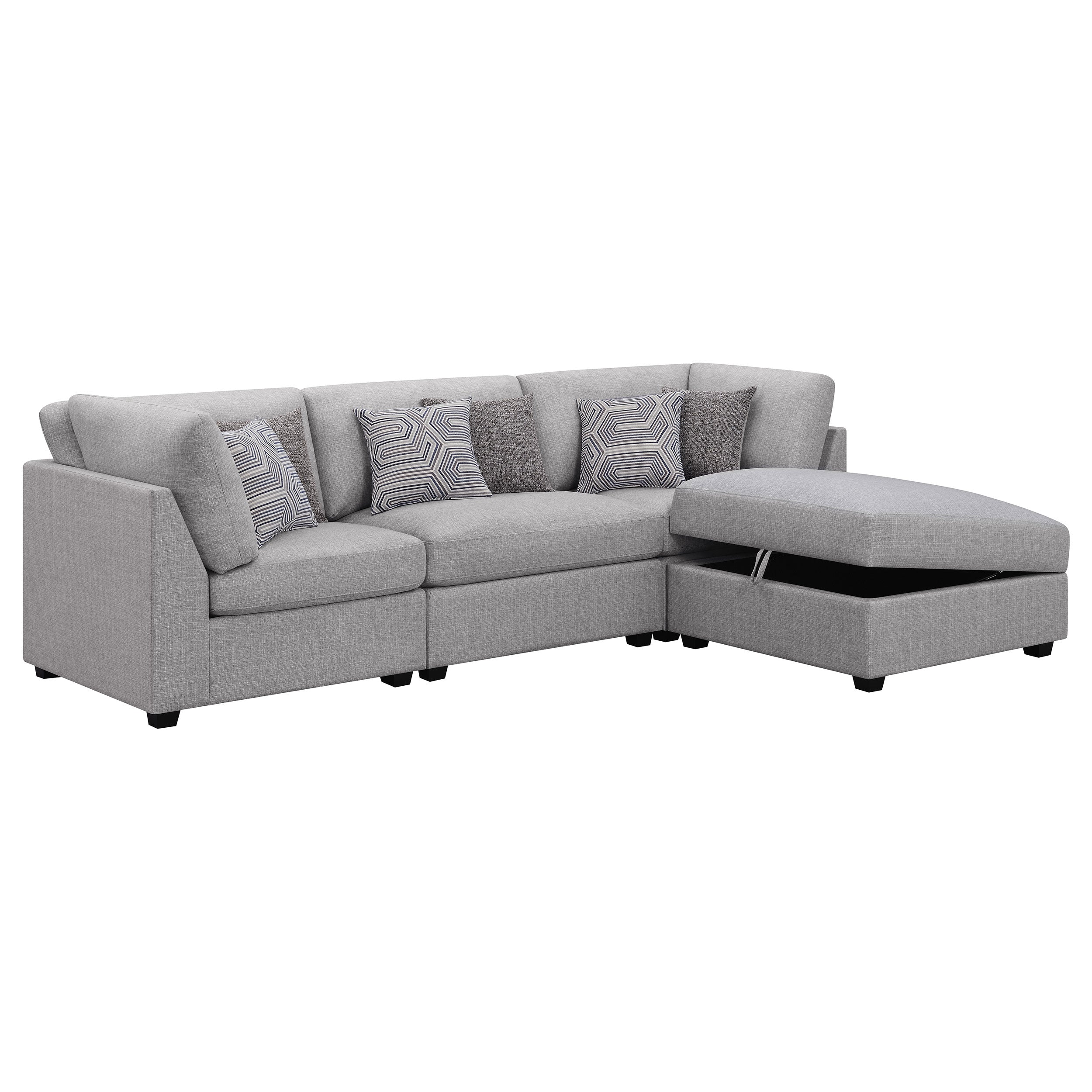 Cambria Upholstered Modular Sectional Sofa Grey