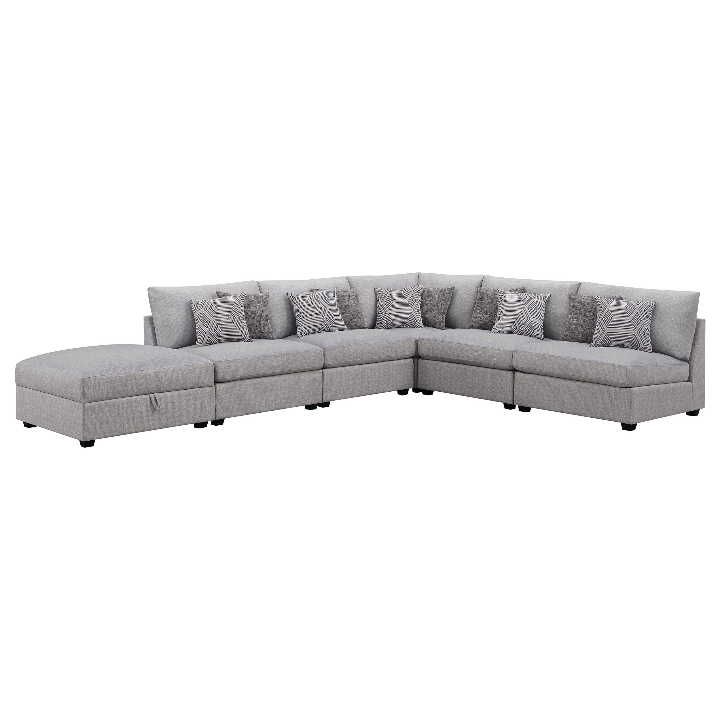 Cambria Upholstered Modular Sectional Sofa Grey